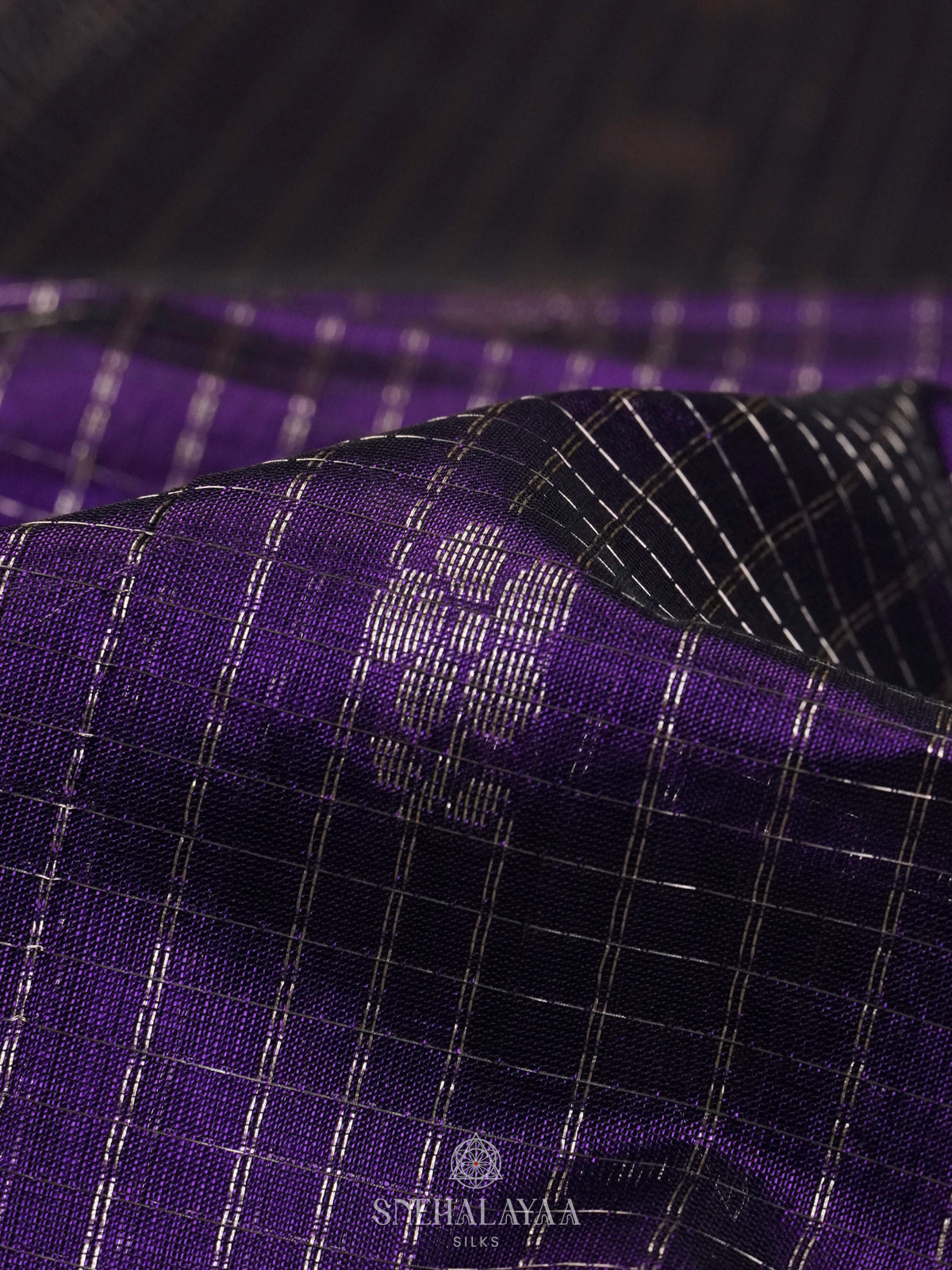 Purple Mangalagiri Kuppadam Silk Saree