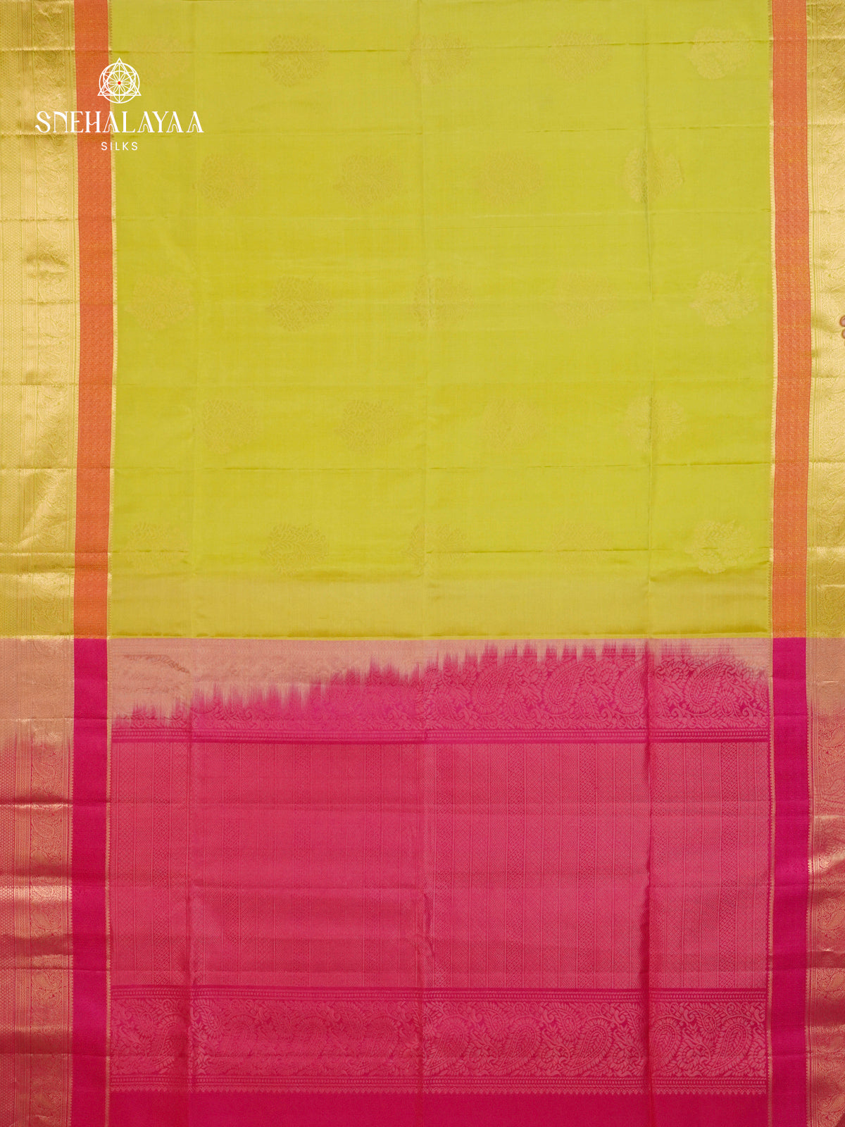 Lime Green Soft Silk Saree