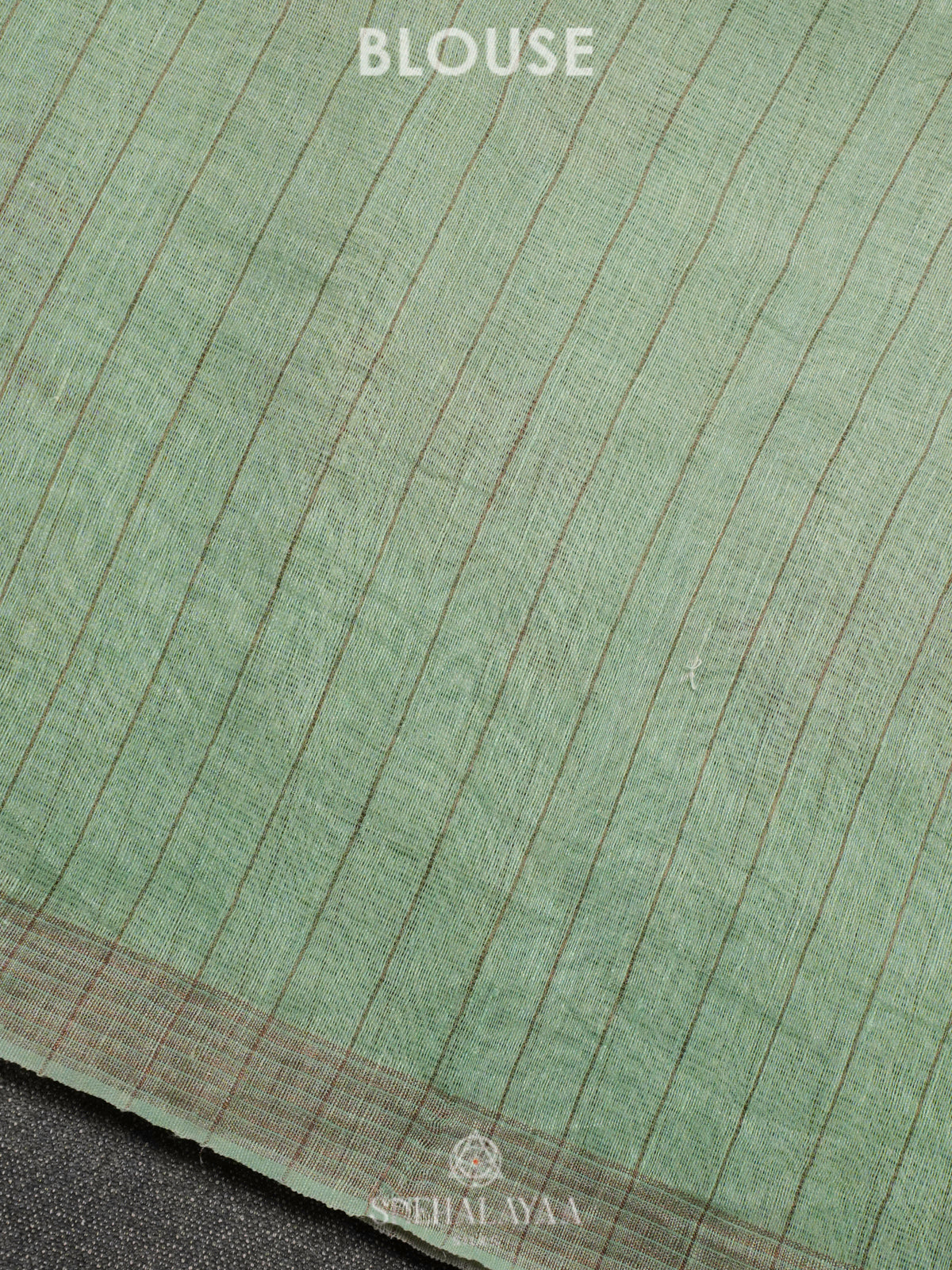 Pale Green Linen Kora Silk Saree