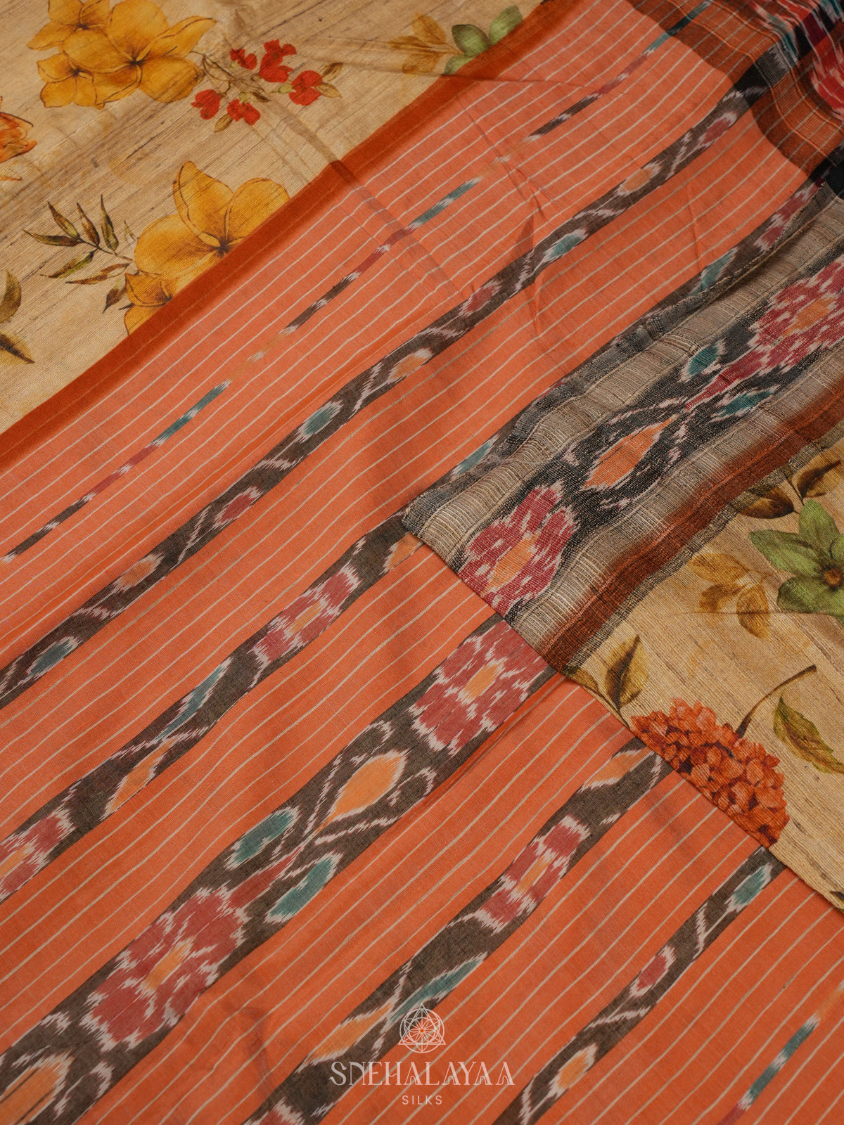 Sandal Munga Tussar Saree