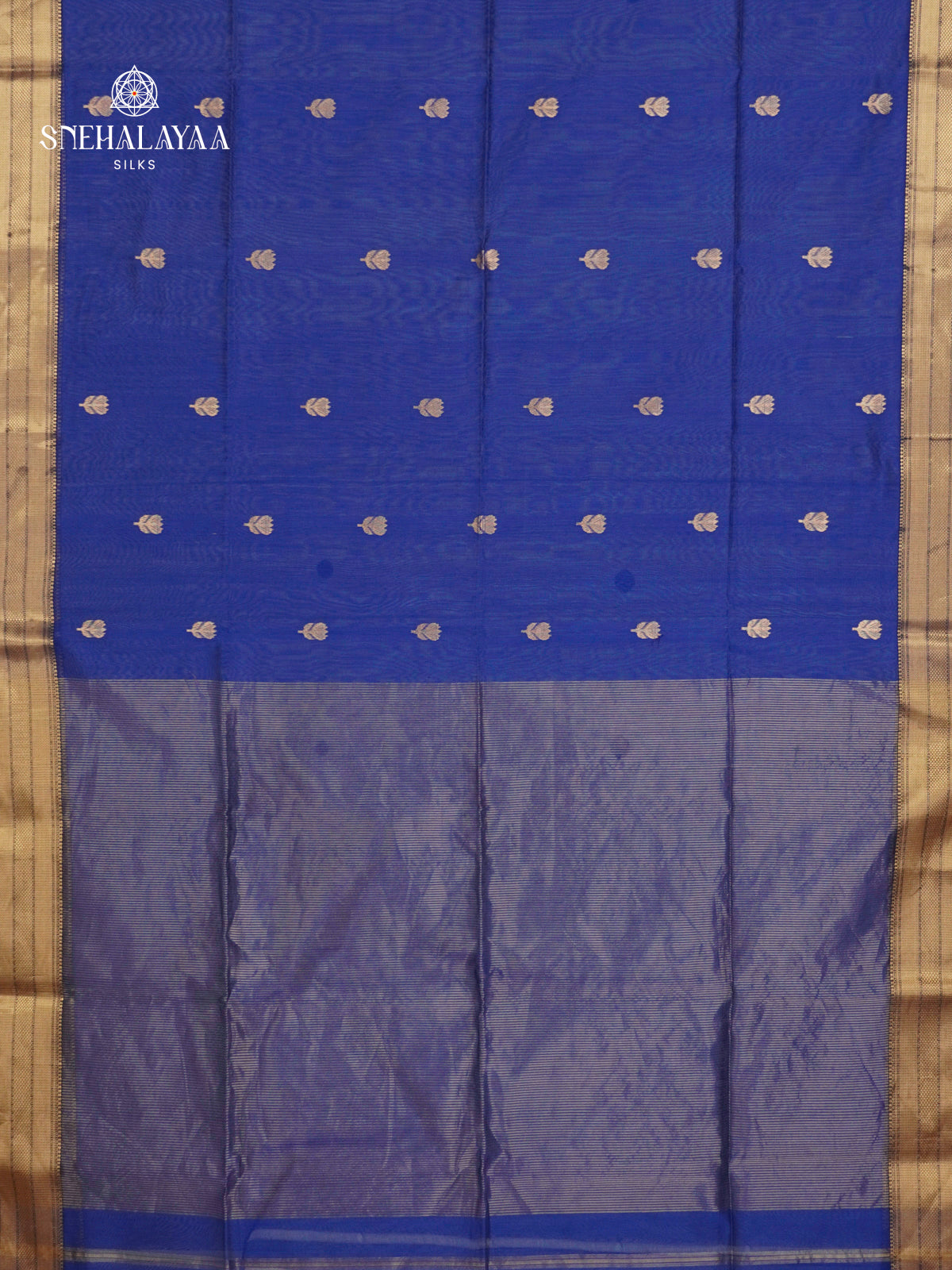 Royal Blue Maheshwari Silk Cotton Saree