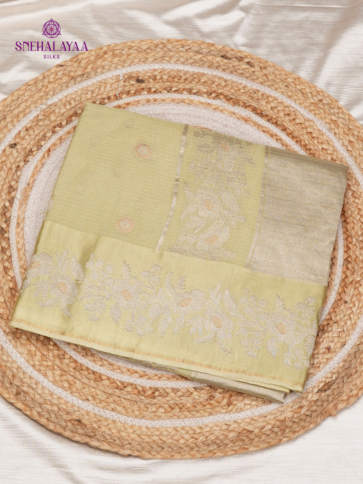 Mehendi Green Banaras Silk Saree