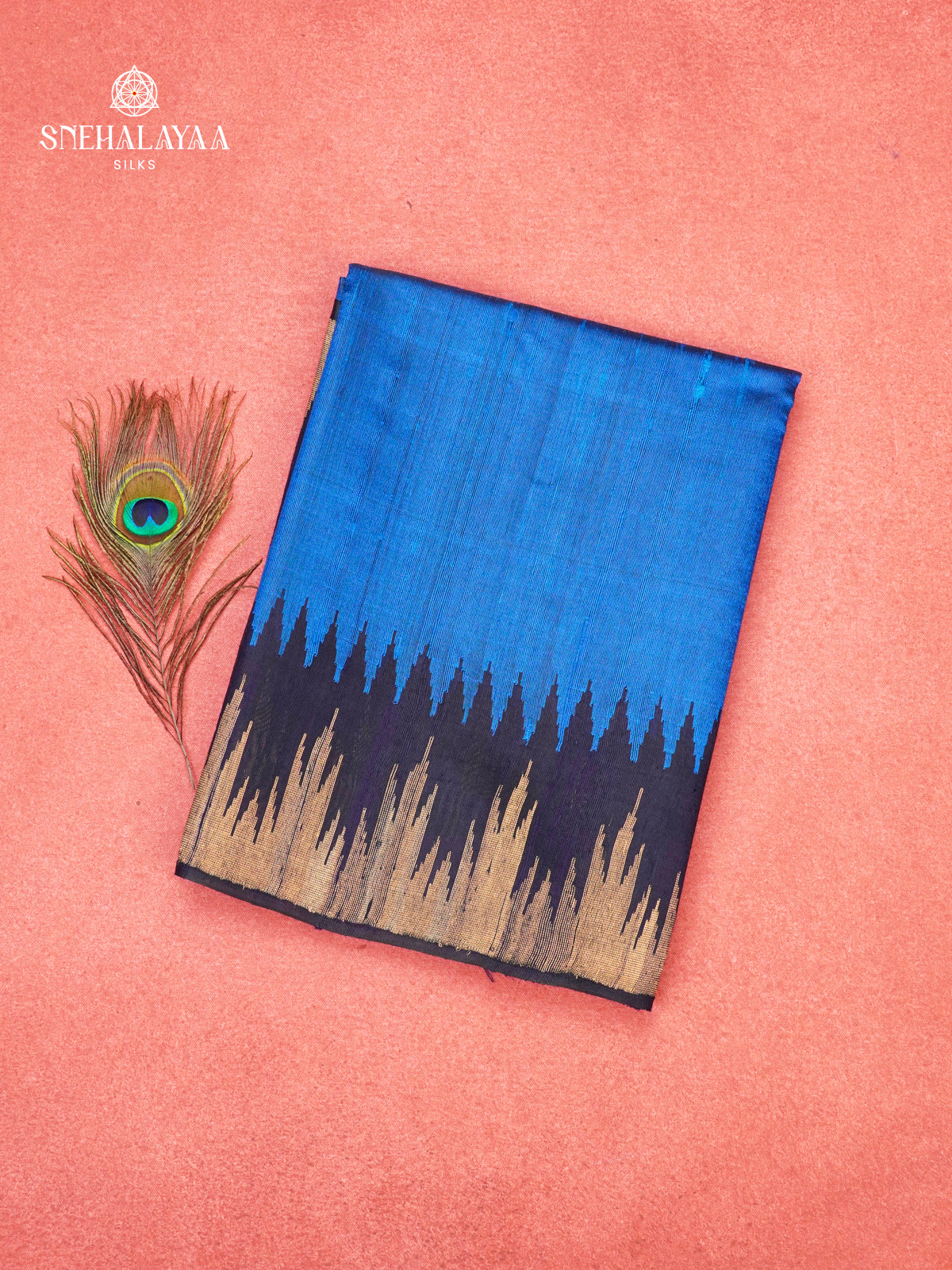 Rich Blue Dupion Silk Saree