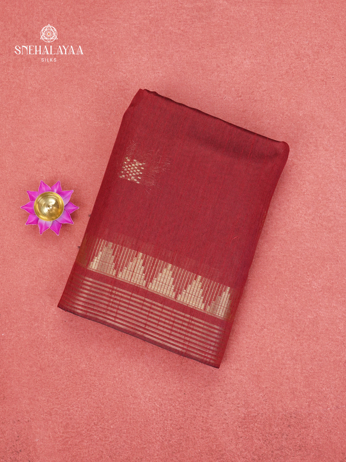 Maroon Bamboo Silk Saree