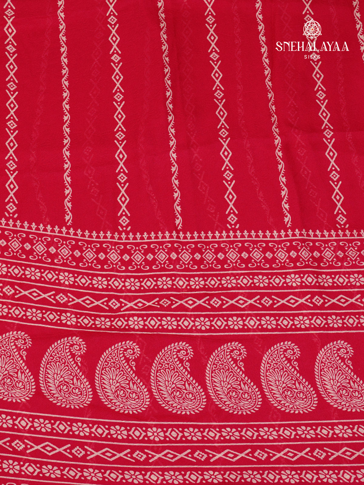 Rani Pink Printed Matka Saree