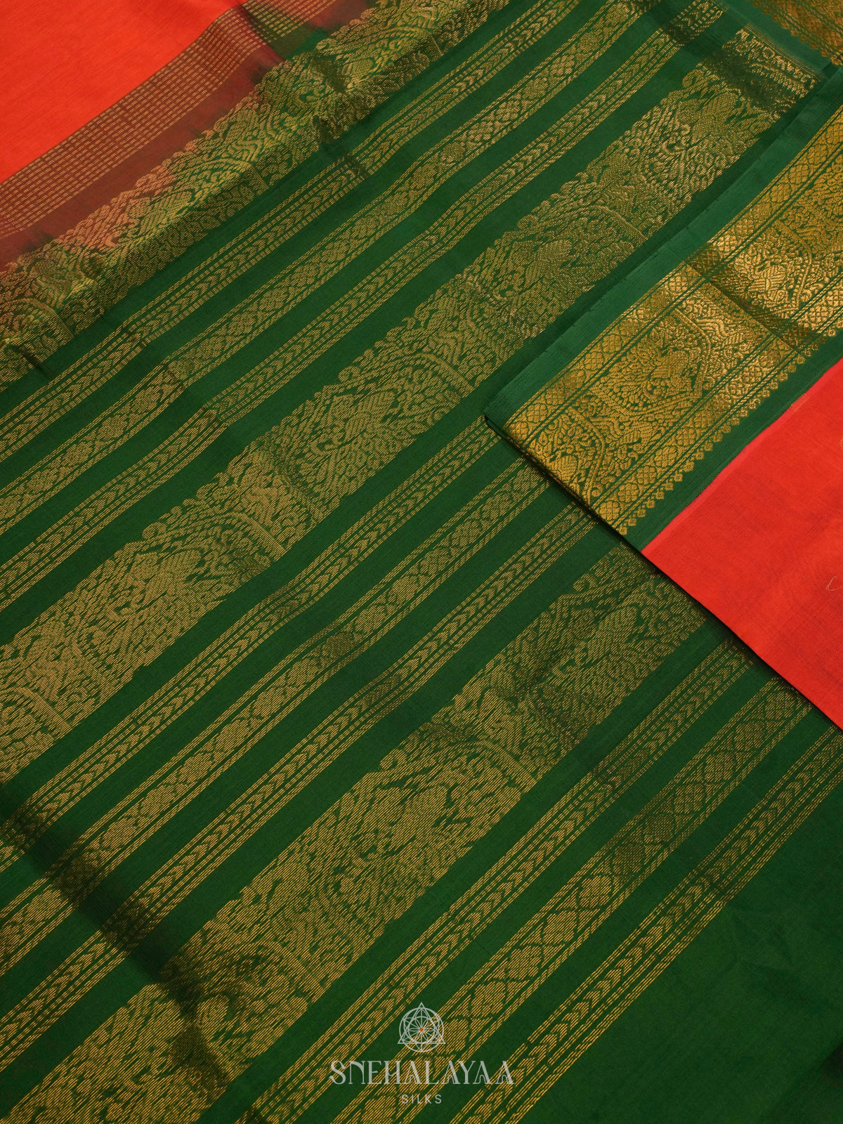 Red Kanchi Silk Cotton Saree