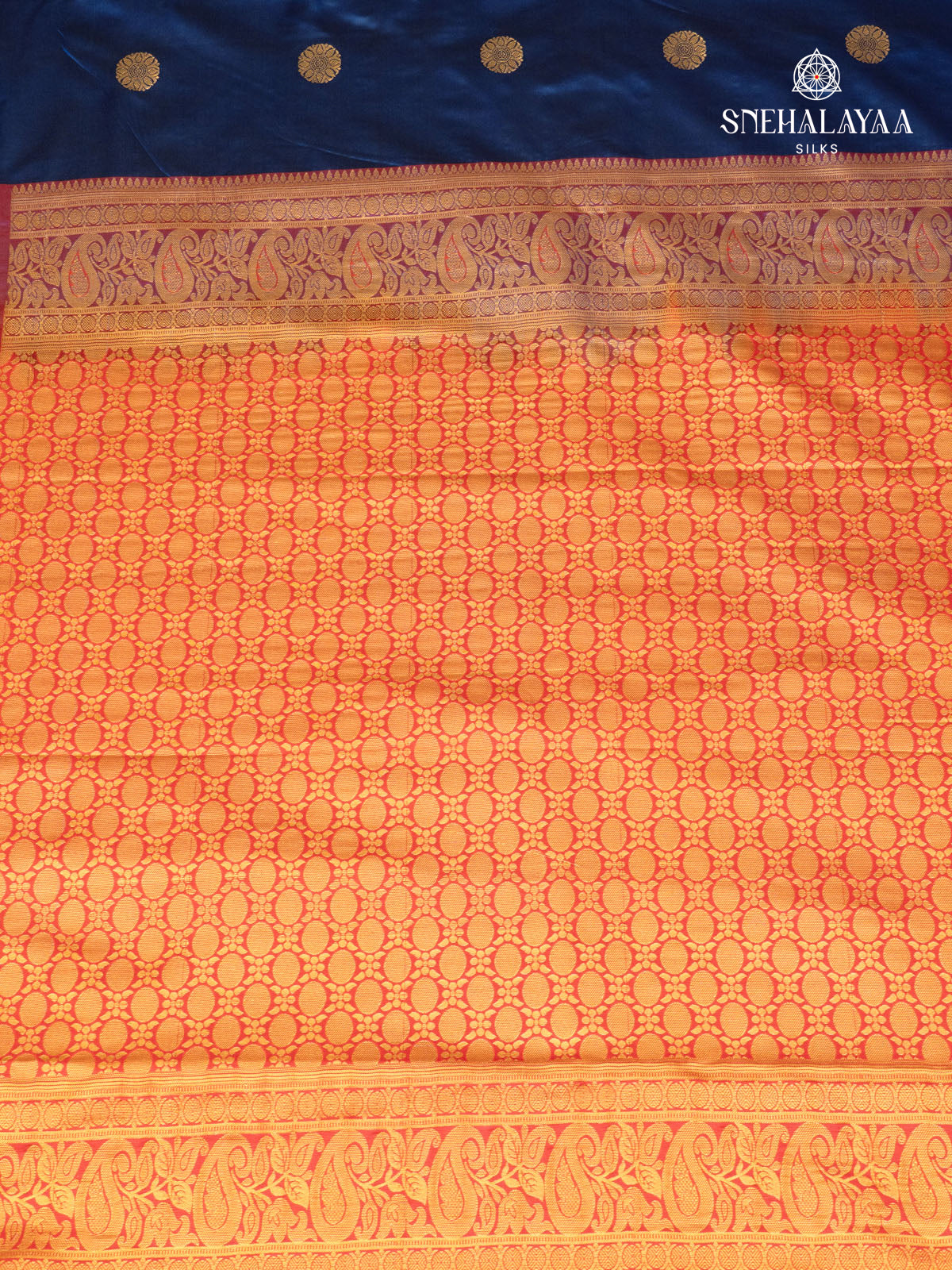 Navy Blue Gadwal Silk Saree