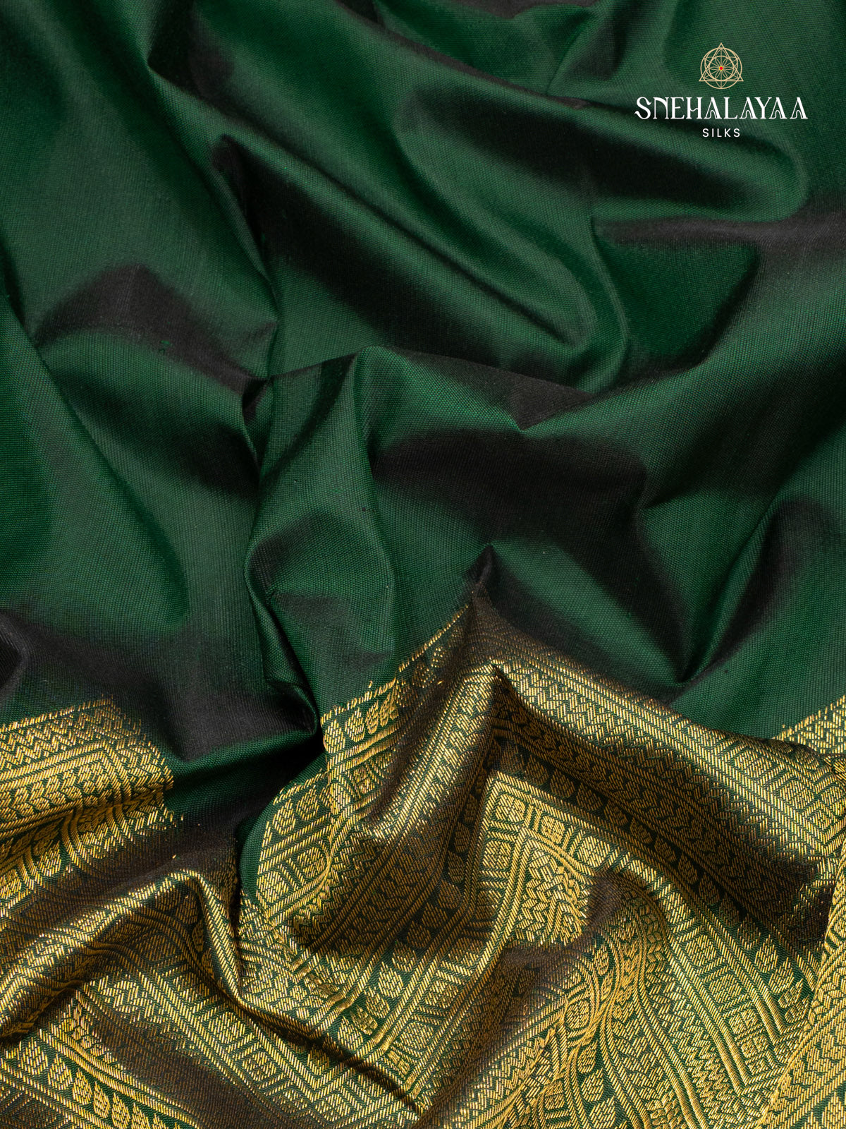 Bottle Green Kanjivaram Silk Saree