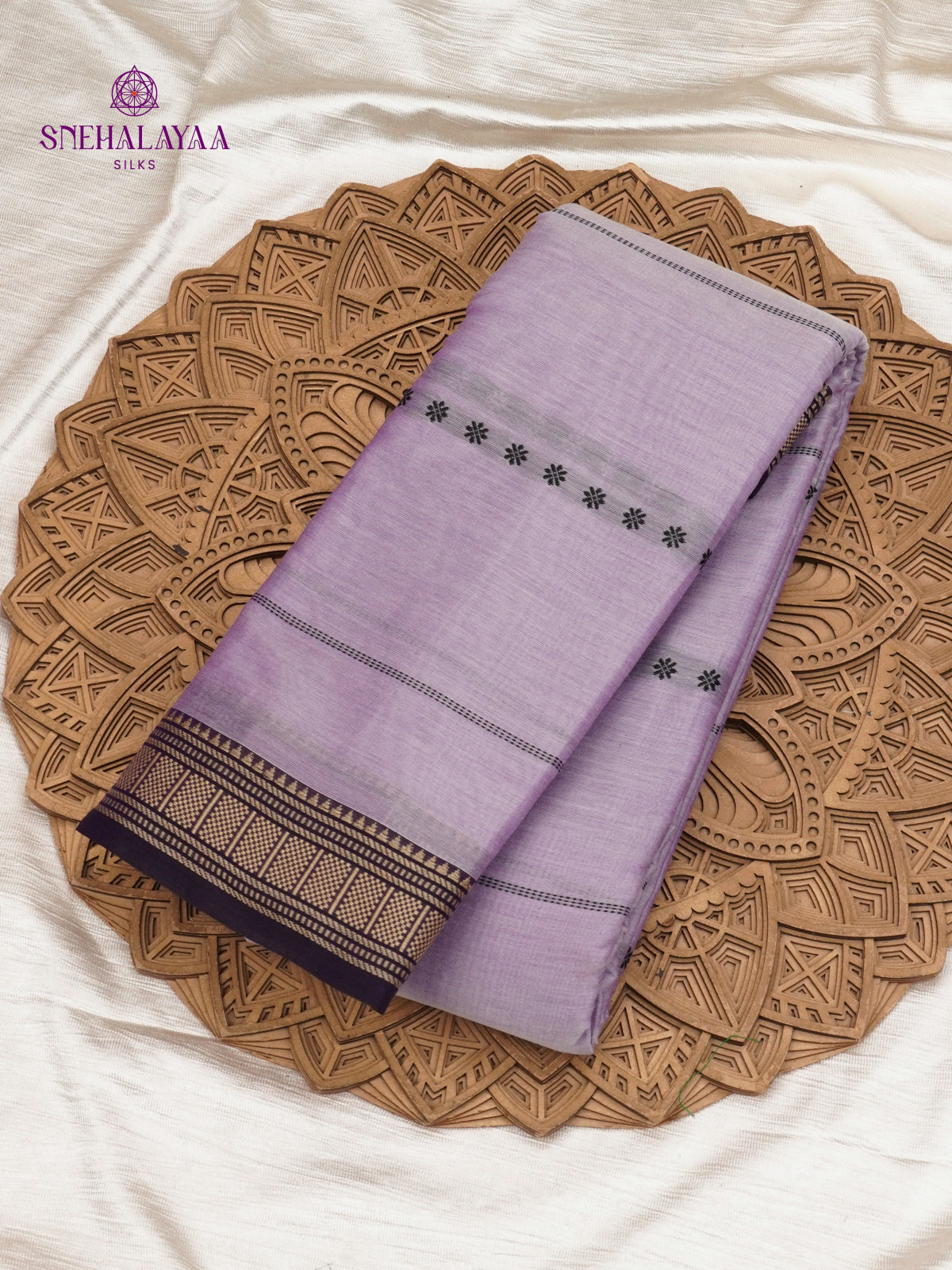Lilac Narayanpet Cotton Saree