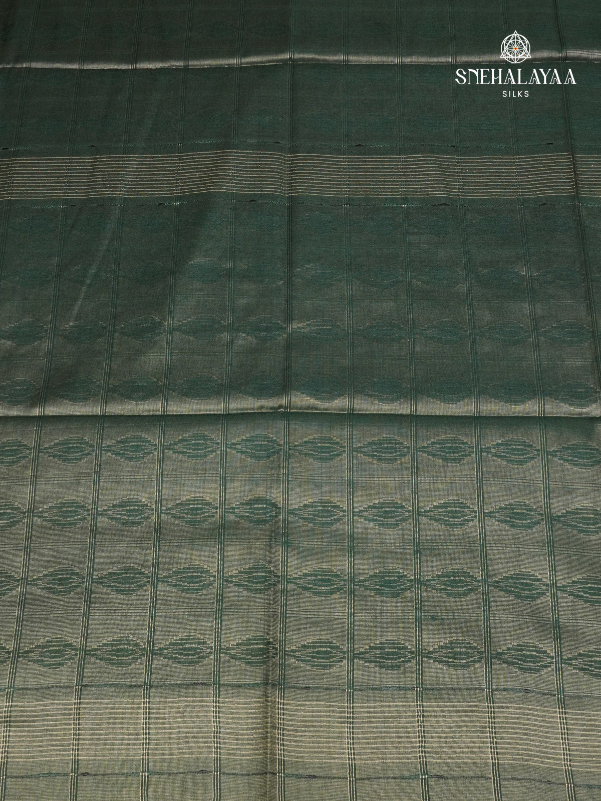 Forest Green Bamboo Silk Saree