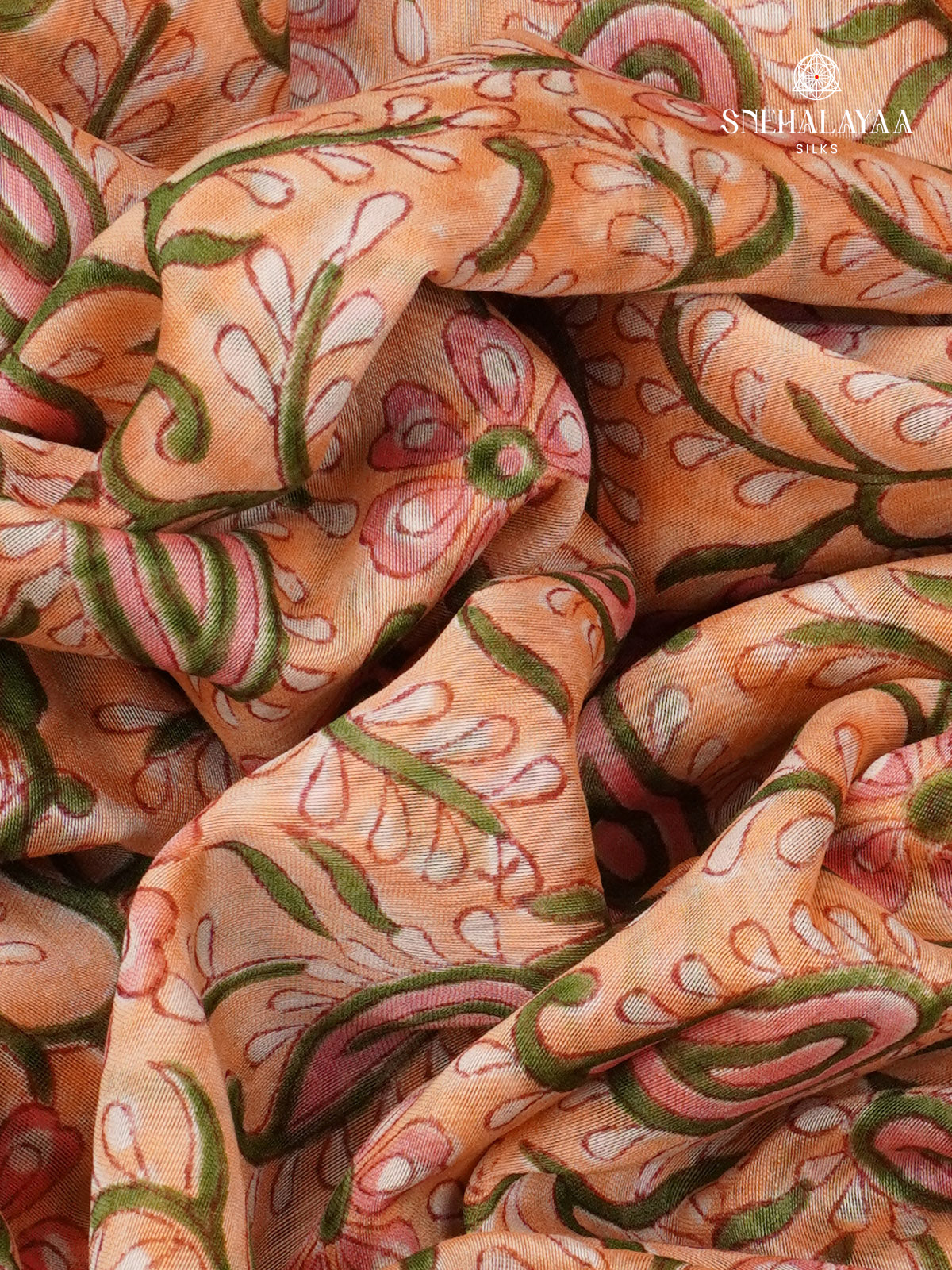 Peach Chanderi Saree