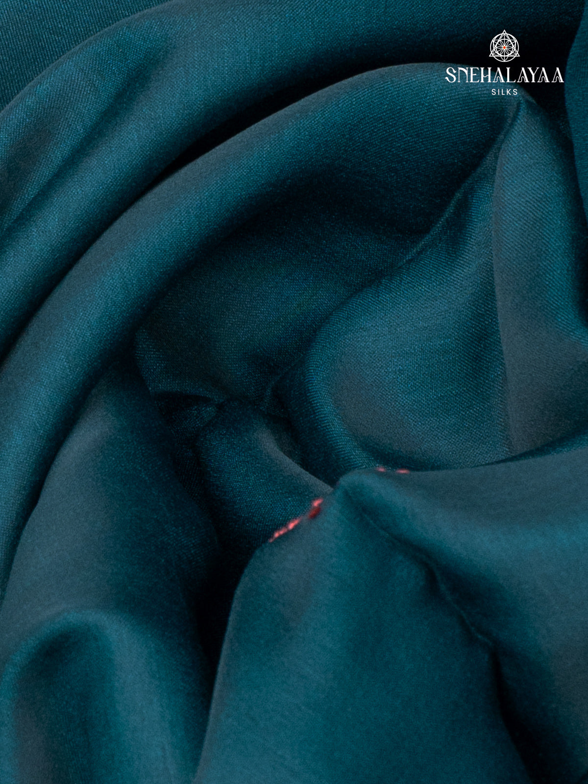 Peacock Blue Raw Silk Embroidery Saree