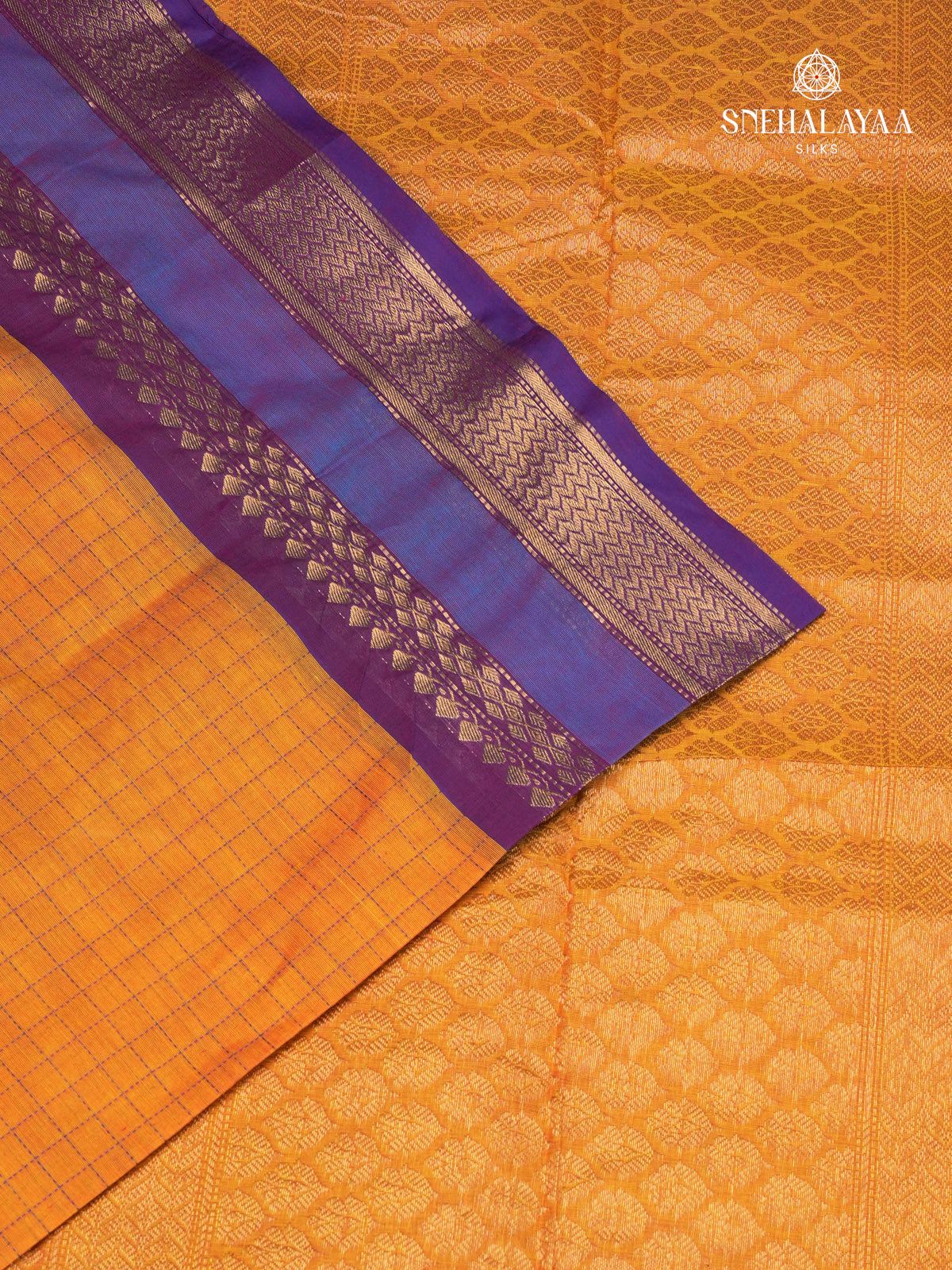 Orange Kanchi Cotton Saree