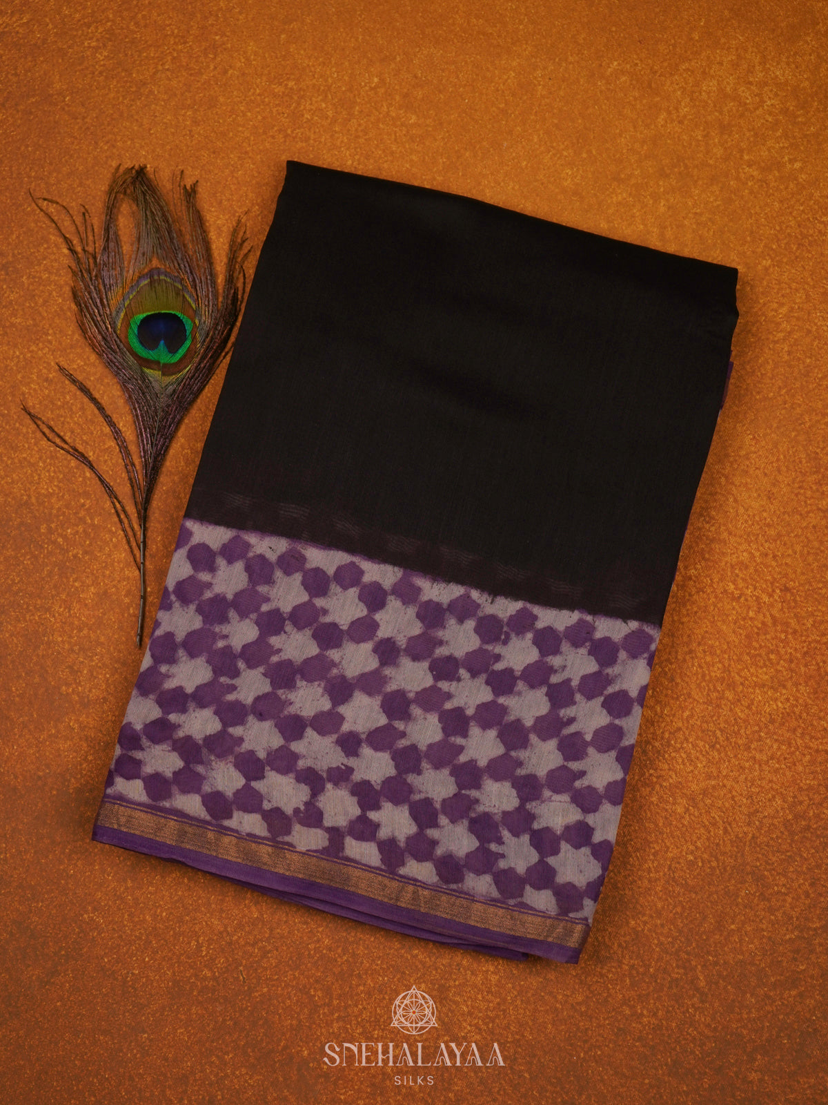 Black Chanderi Saree