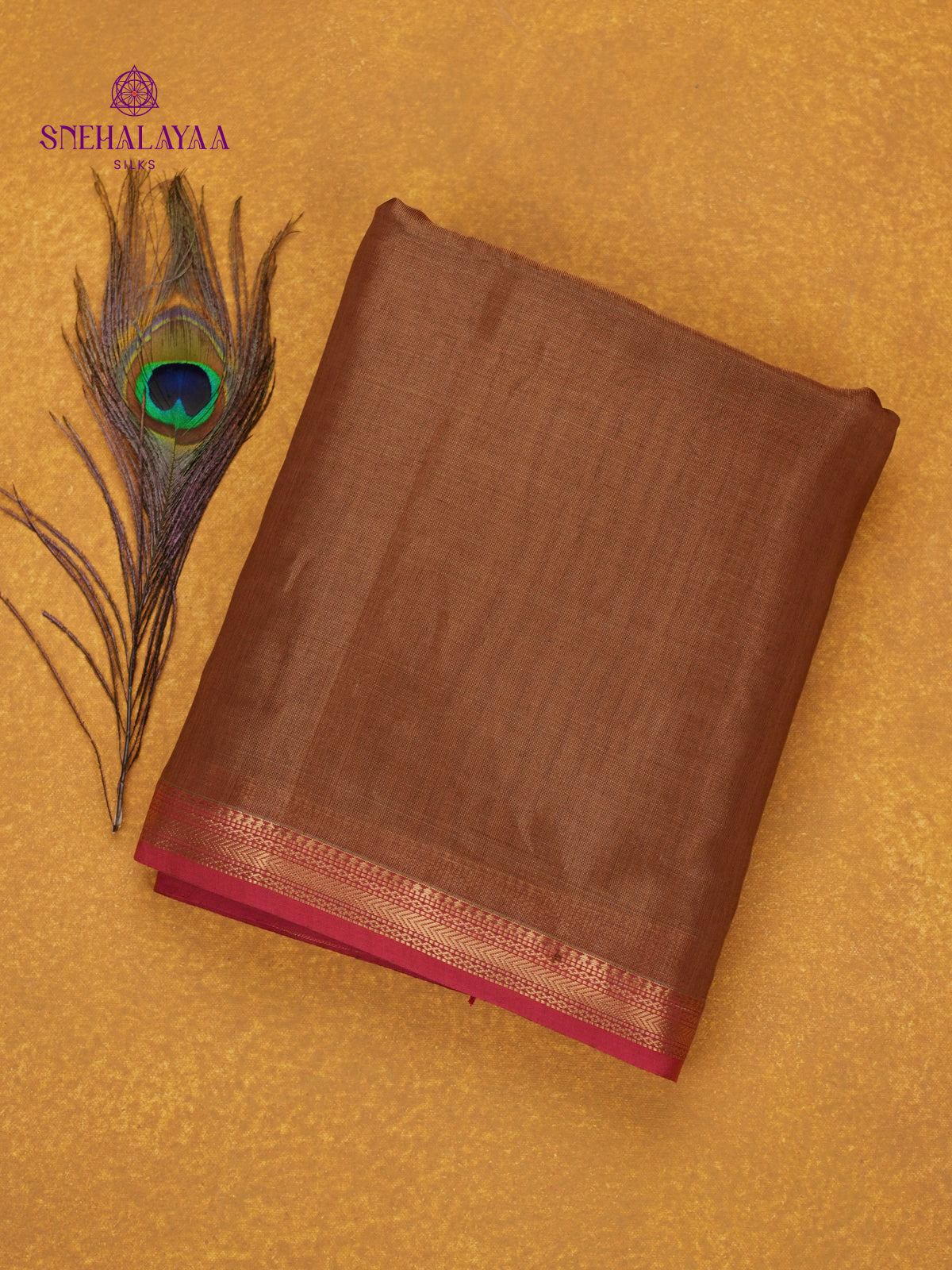 Brown Maheshwari Silk Cotton Saree
