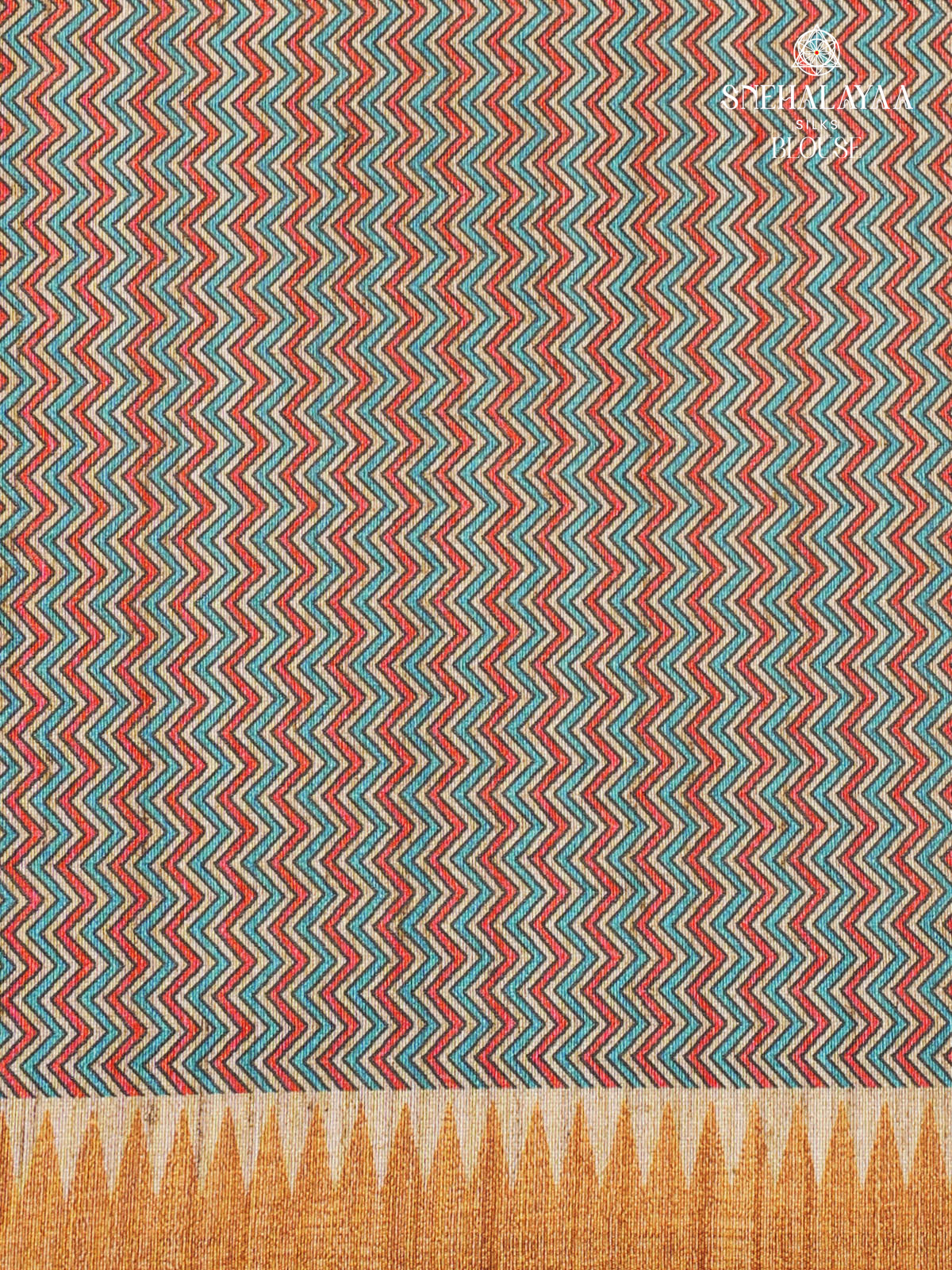 Orange Kalamkari Tussar Saree