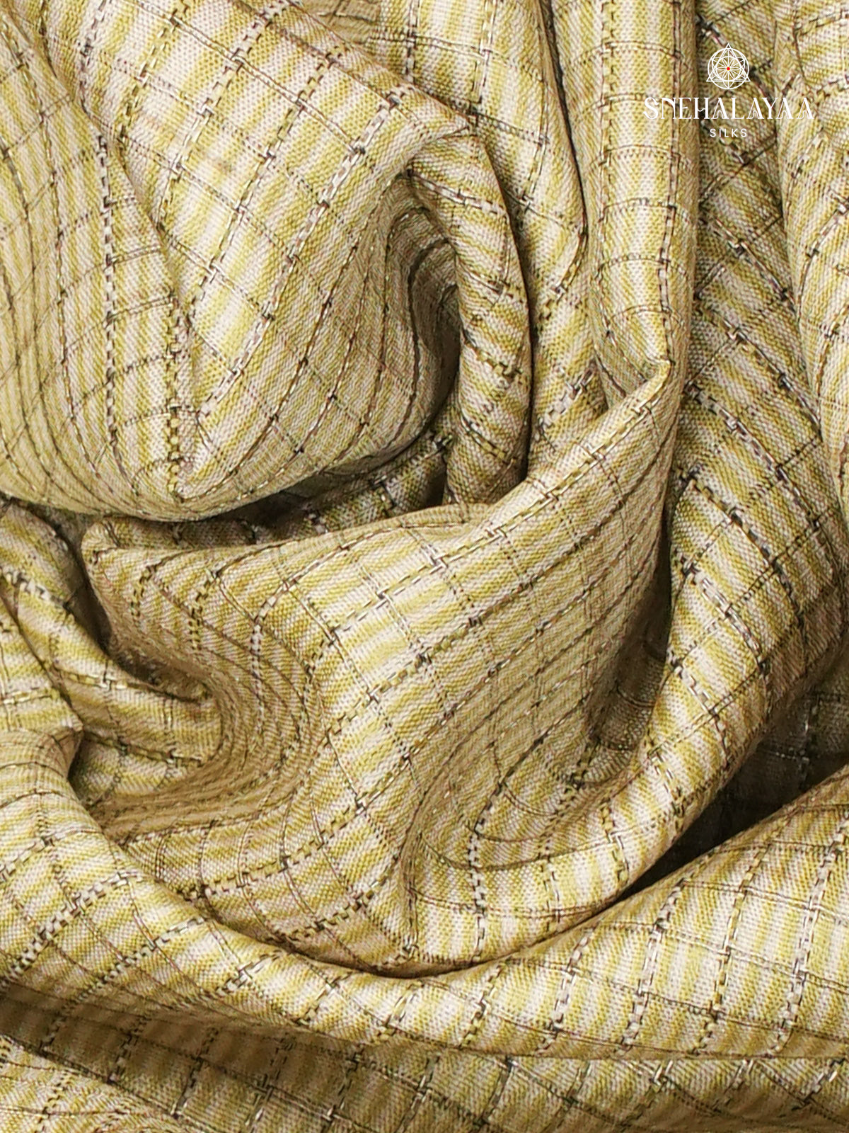 Beige Floral Printed Tussar Saree