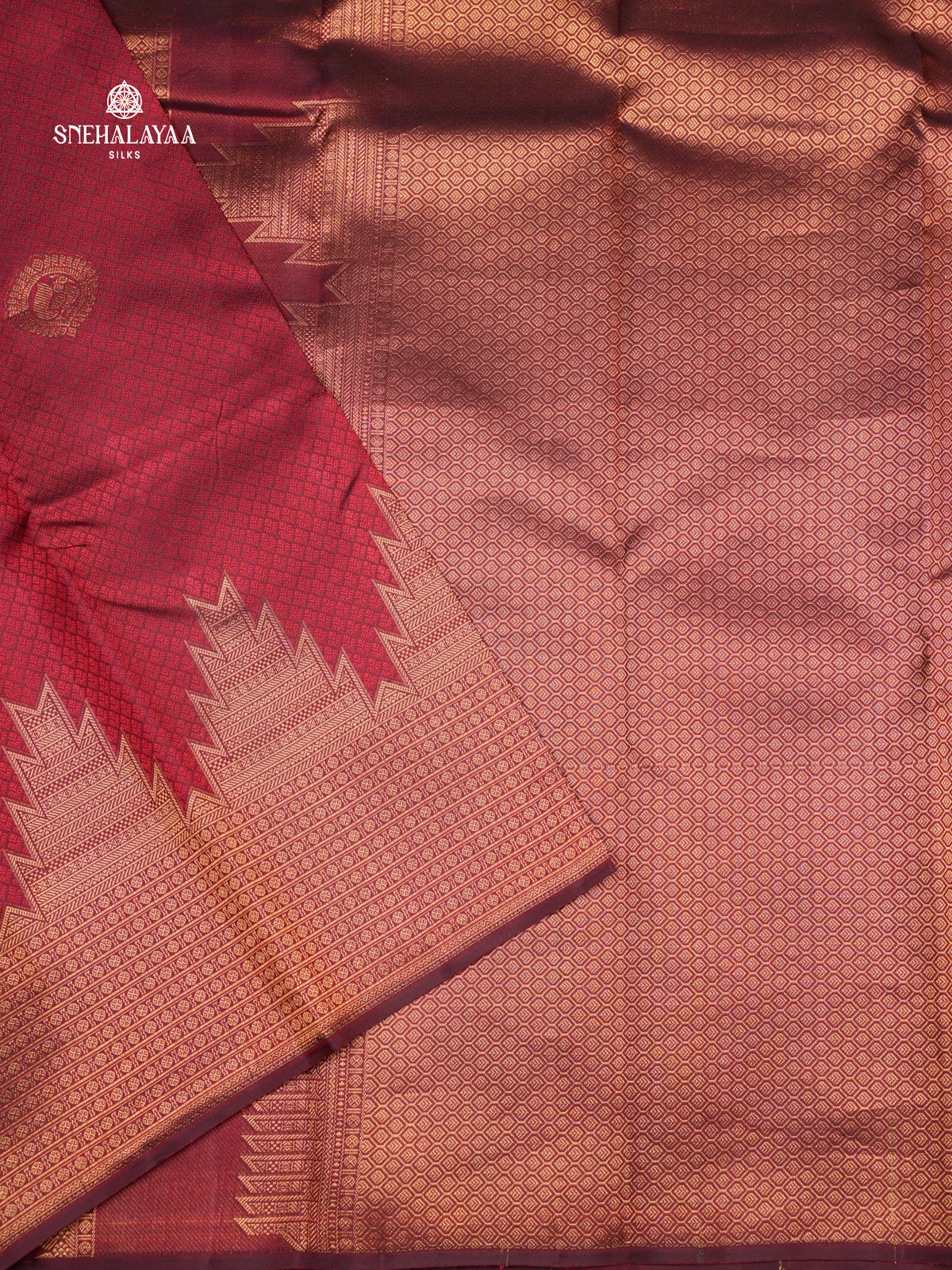 Maroon Kanjivaram Silk Saree