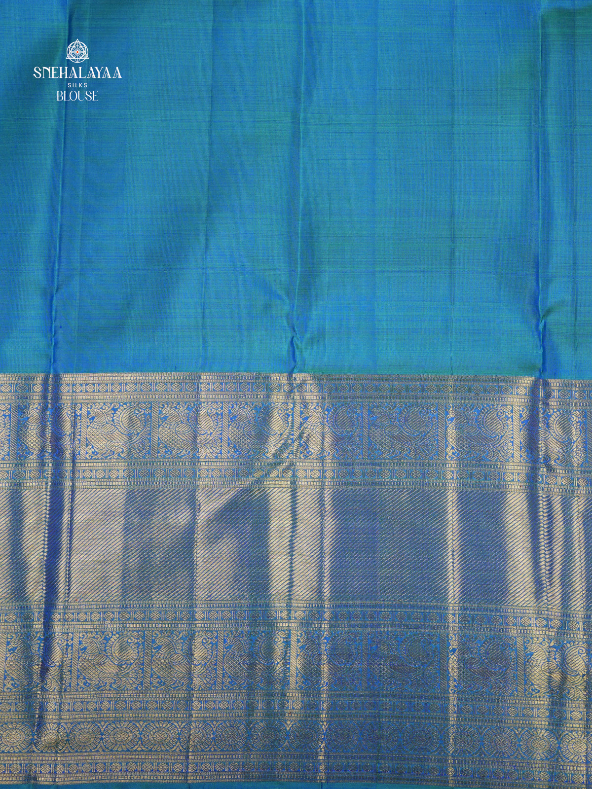 Peacock Blue Kanjivaram Silk Saree