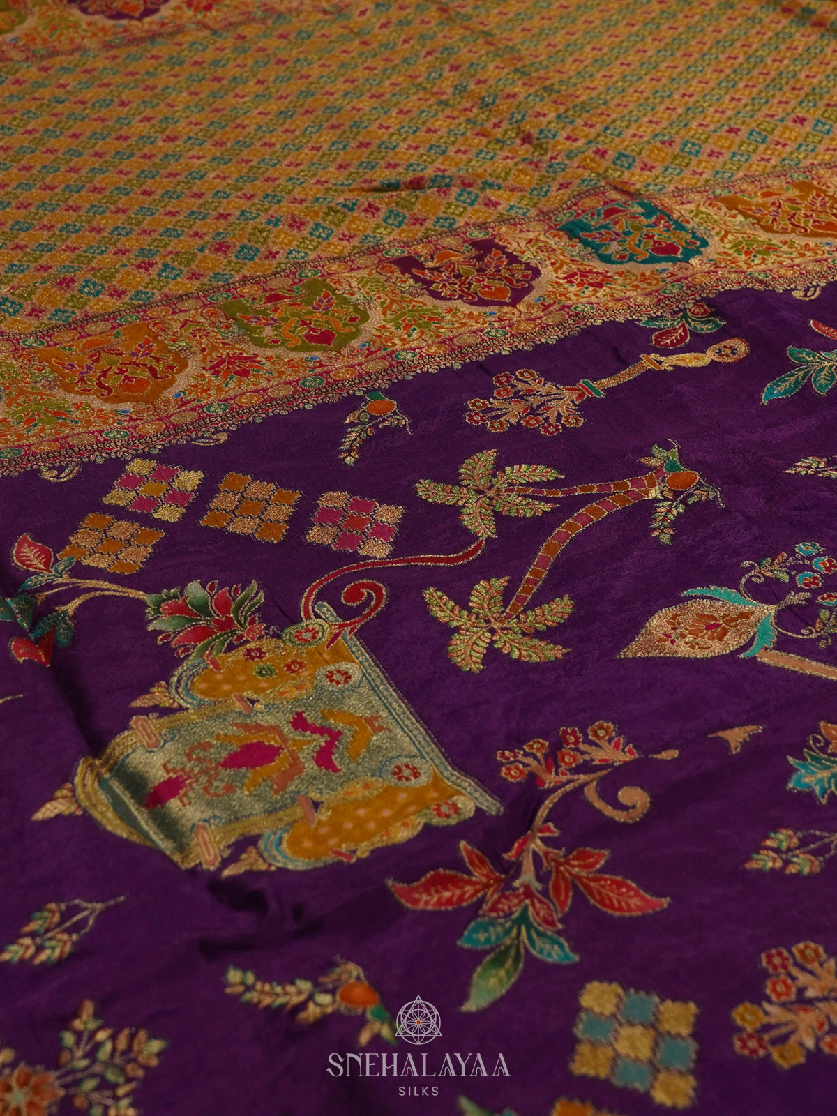 Purple Banaras Silk Saree