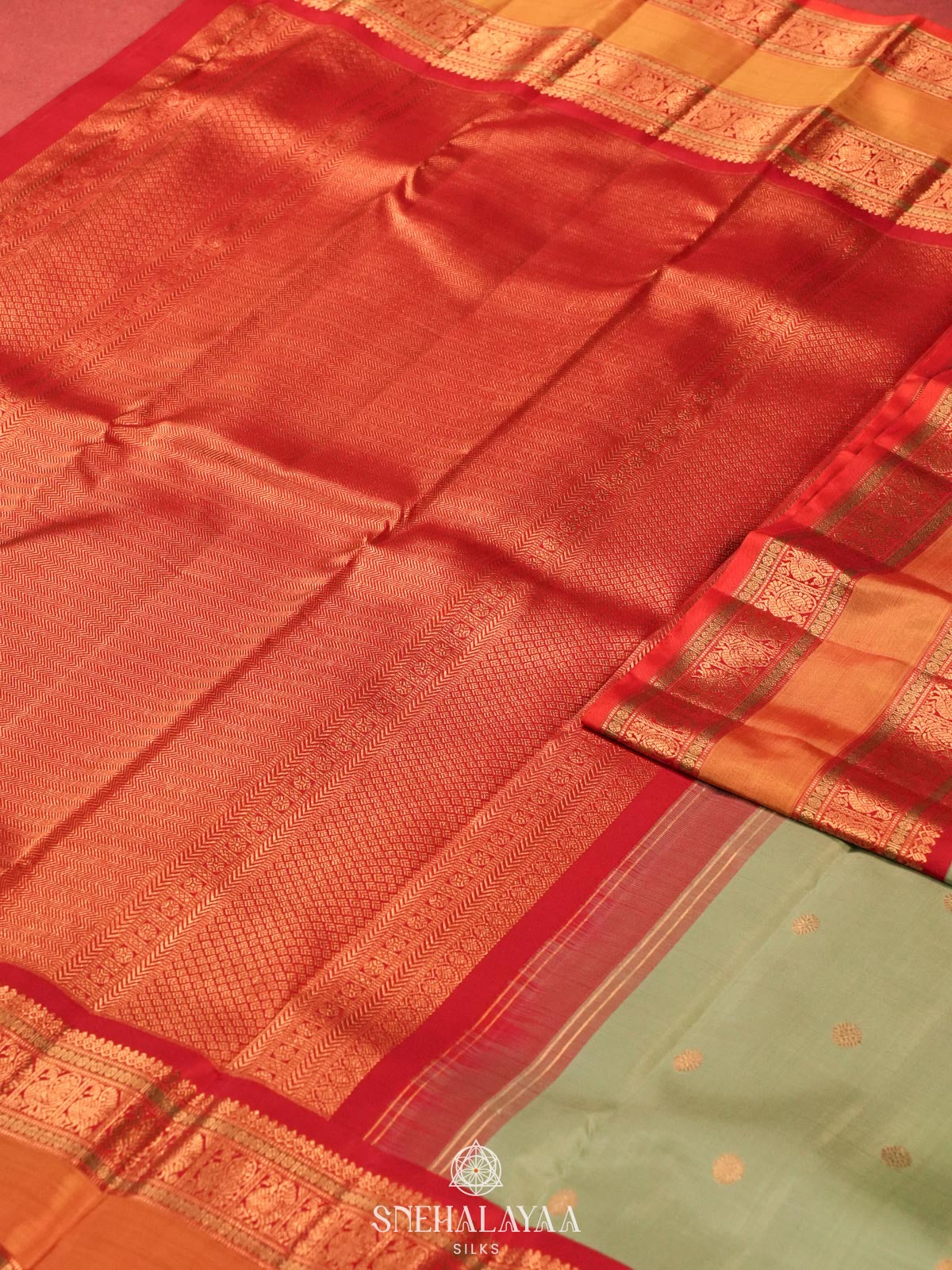 Pista Green Kanjivaram Silk Saree