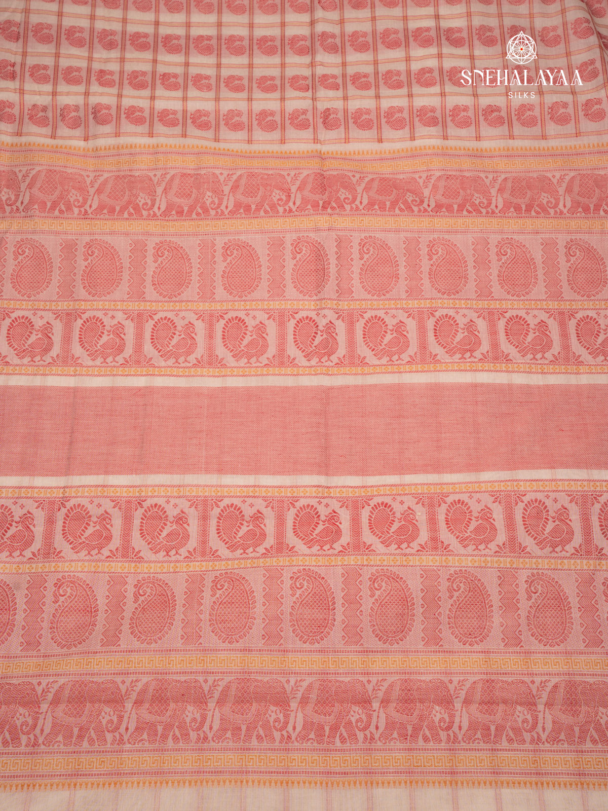 Cream Pure Kanchi Cotton Saree