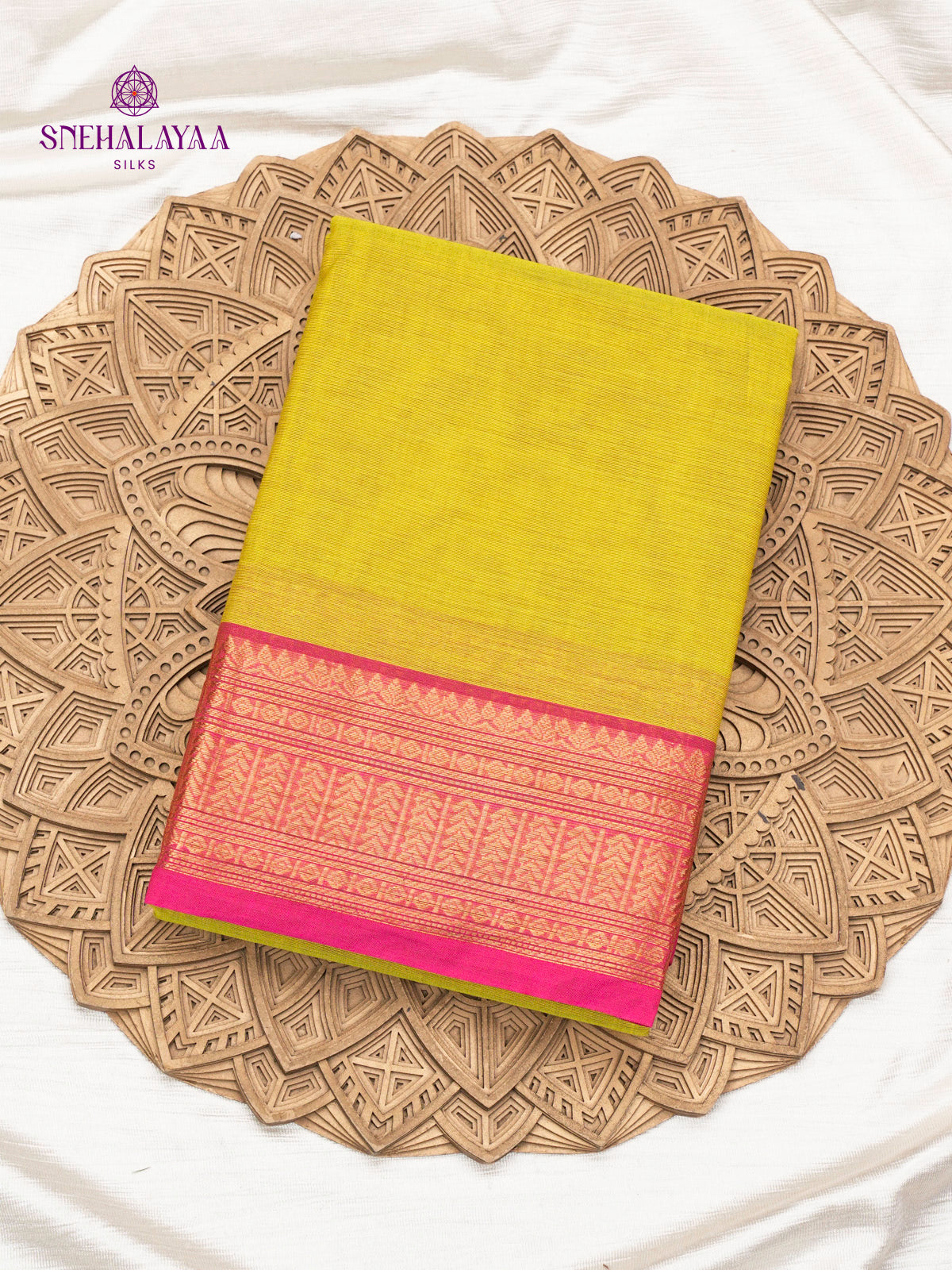 Citron Yellow Chettinad Cotton Saree