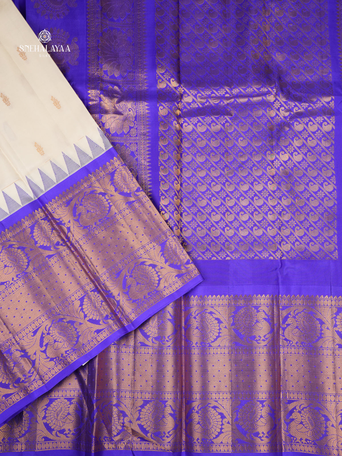 Beige Gadwal Silk Saree