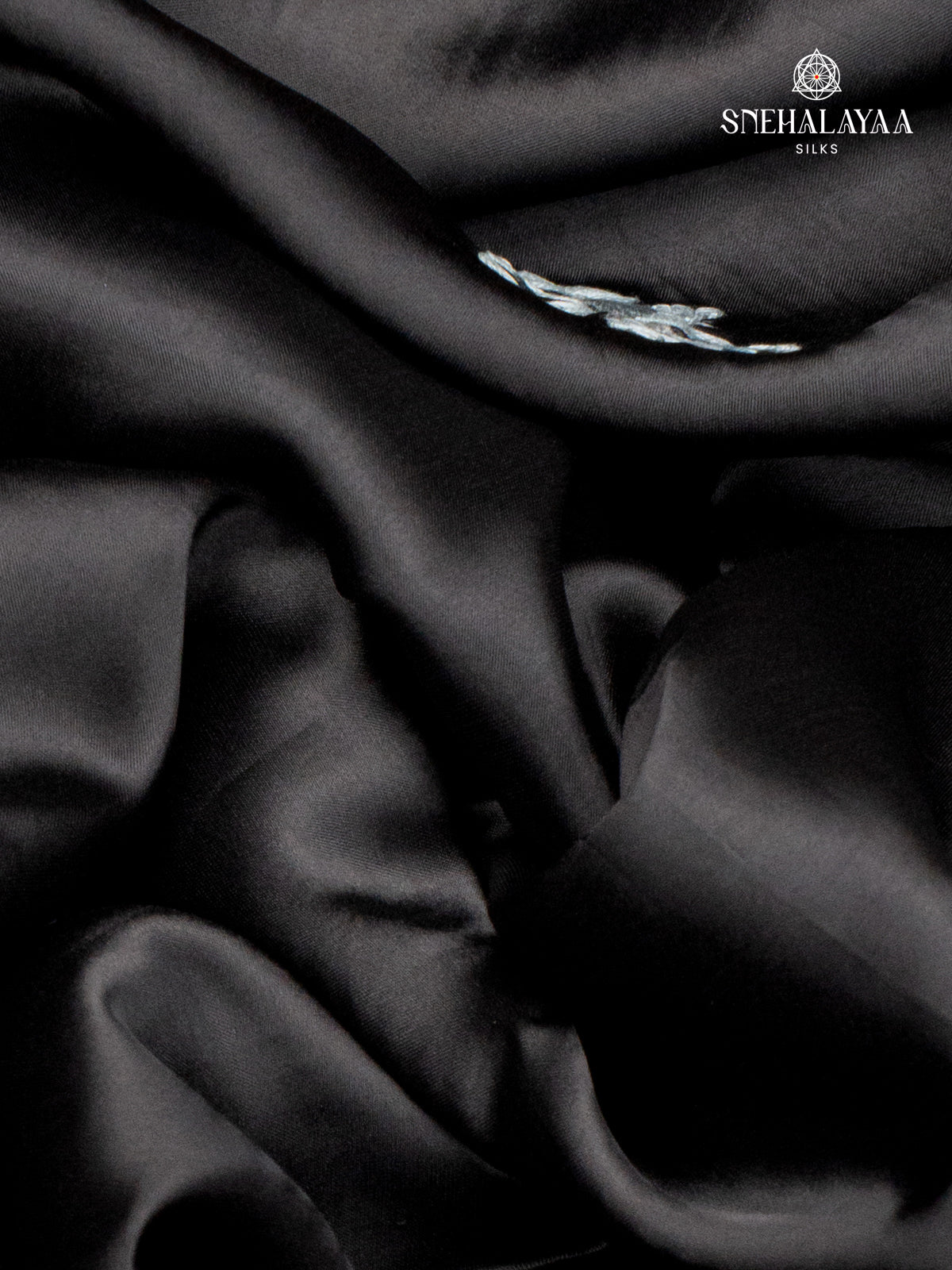 Black Satin Embroidery Saree