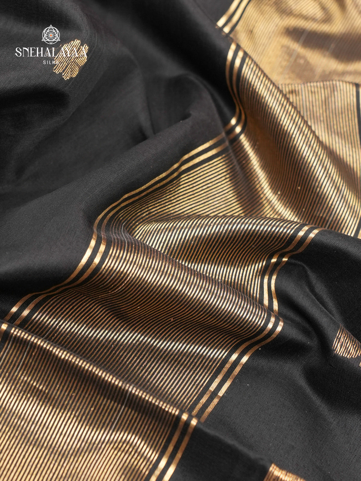 Black Maheshwari Silk Cotton Saree