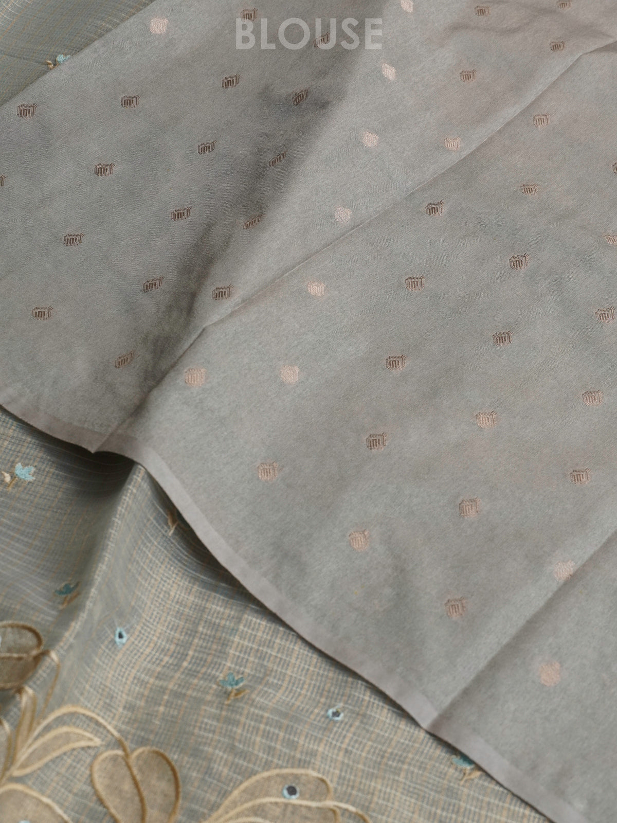 Grey Tissue Kota Saree