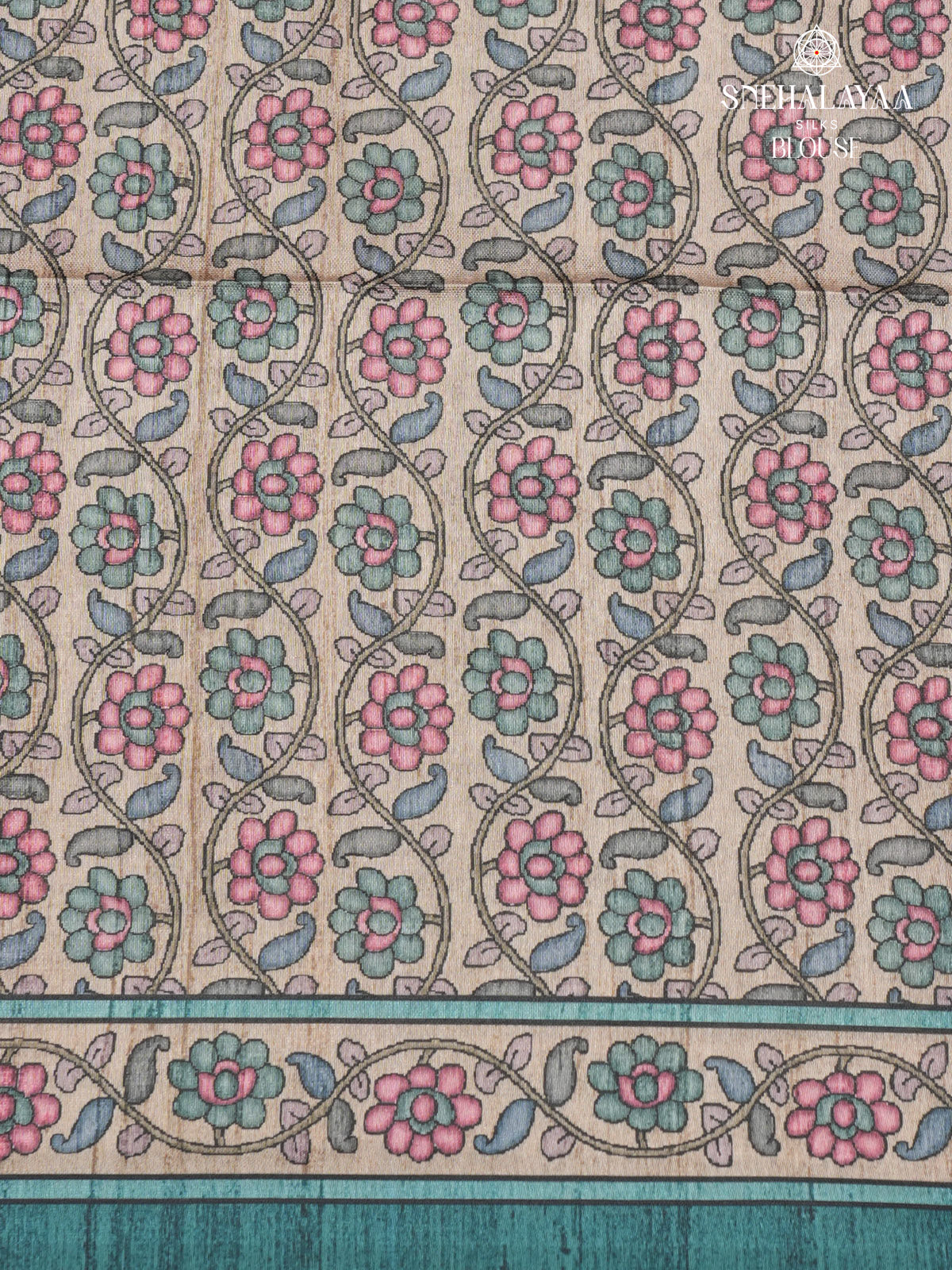 Peacock Green Tussar Embroidery Saree