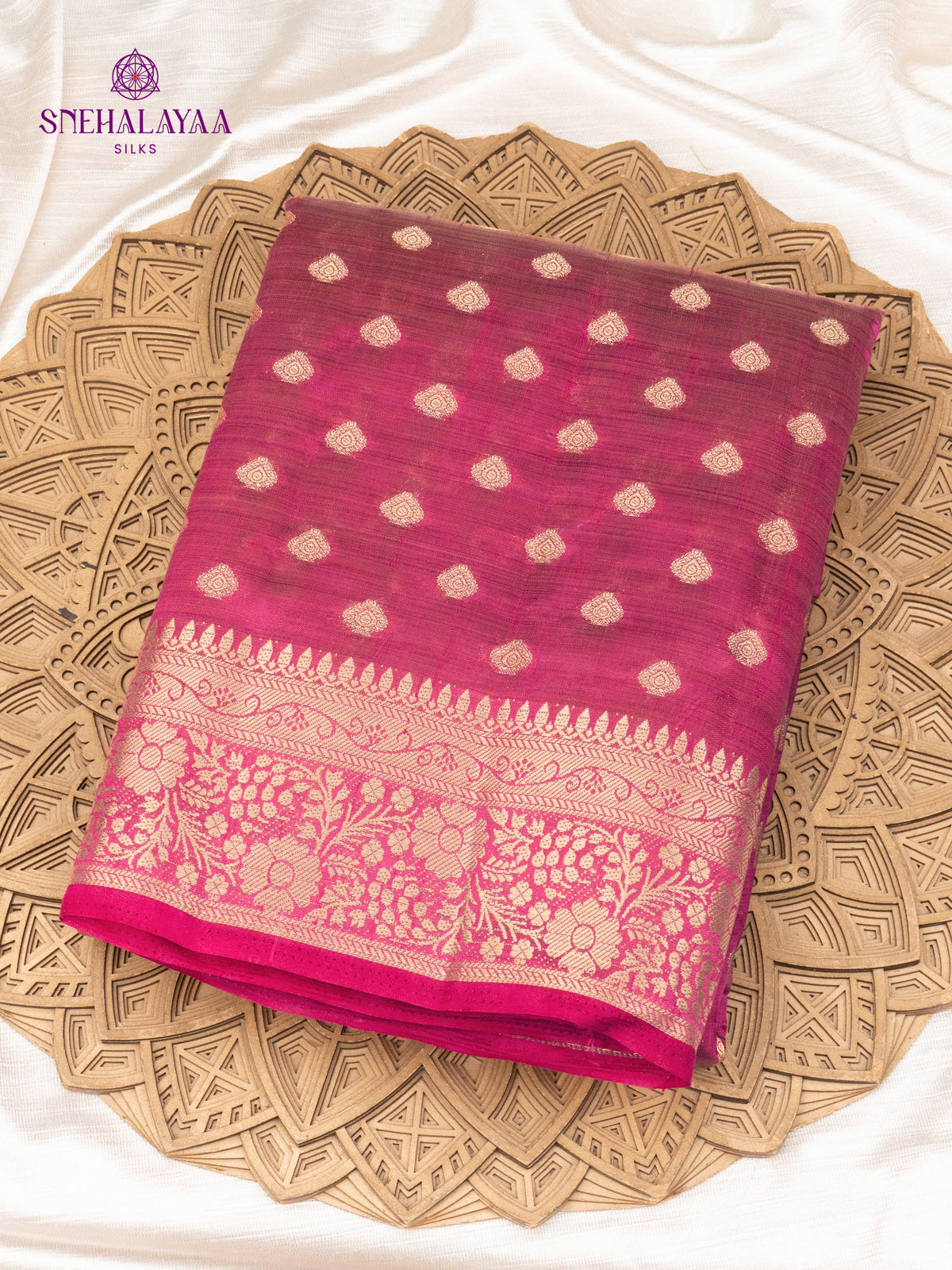 Magenta Raw Silk Saree