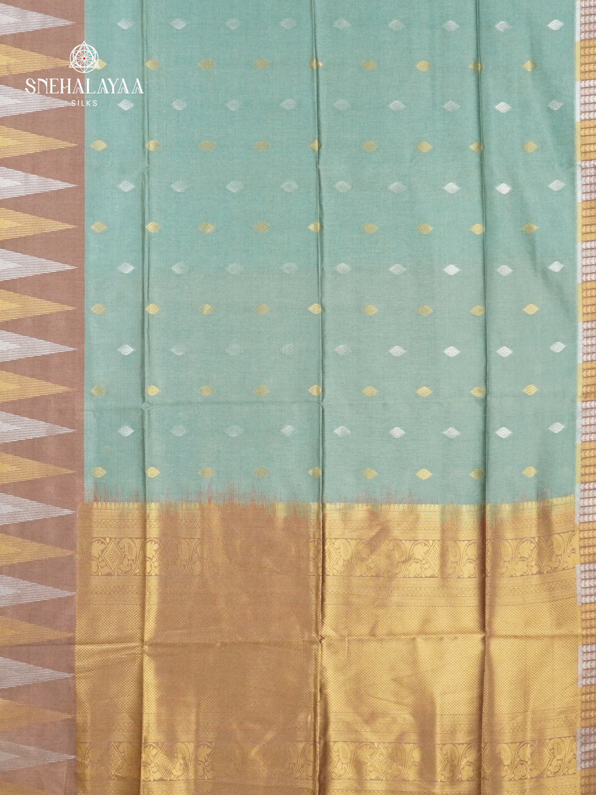 Ice Blue Jute Saree