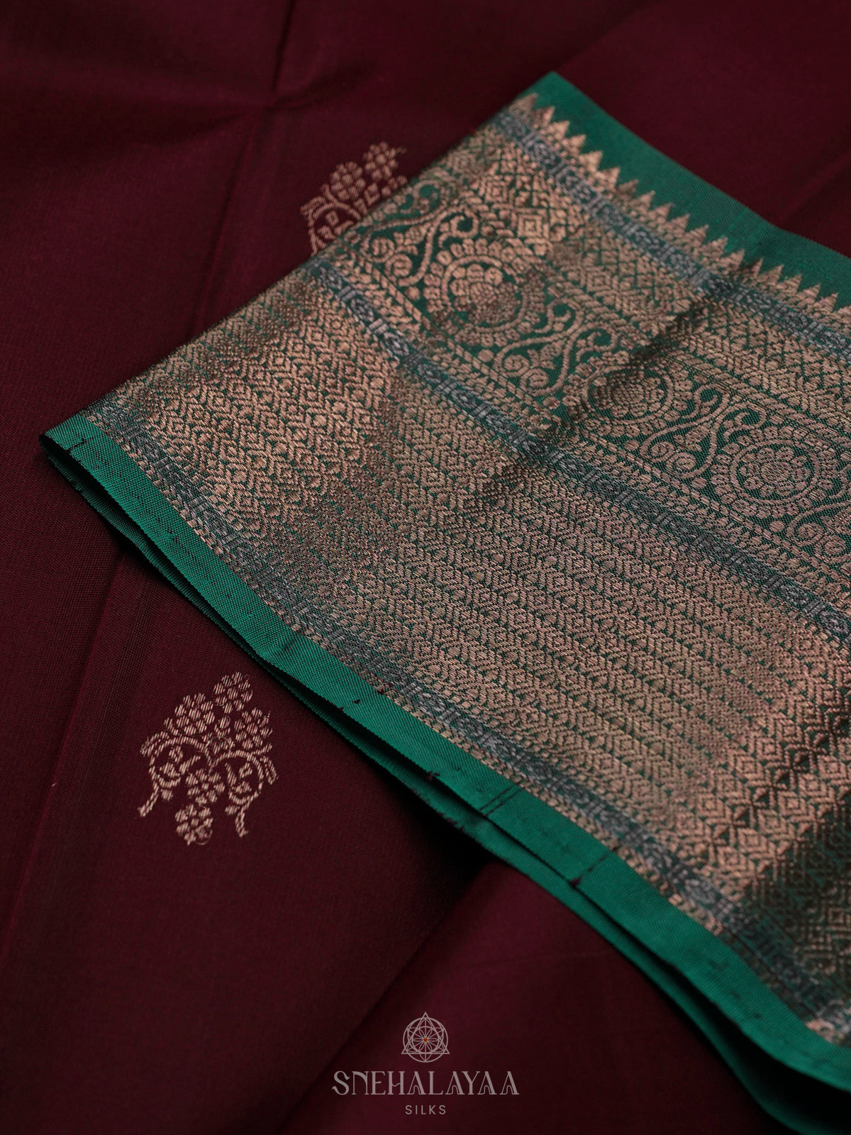Burgundy Kanjivaram Silk Saree