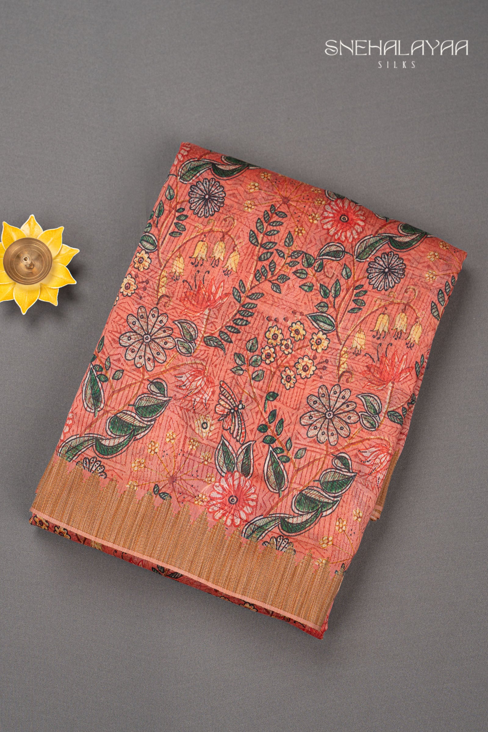 Peach Pink Fancy Saree