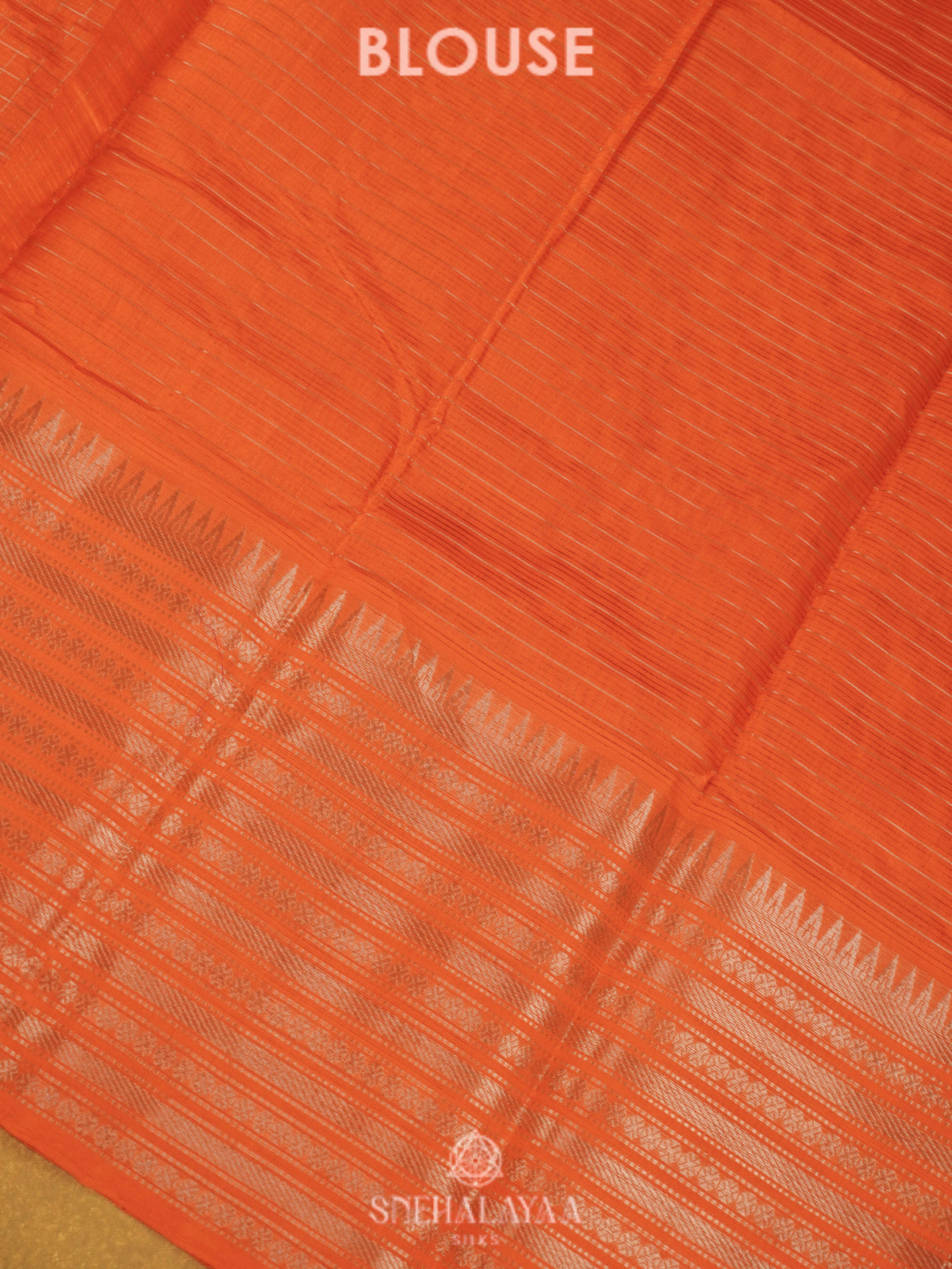 Rust Orange Mangalagiri Silk Cotton Saree