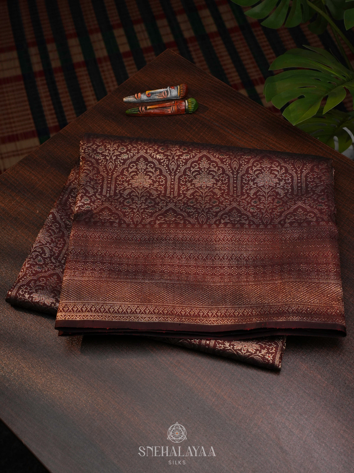 Brown Kanjivaram Silk Saree