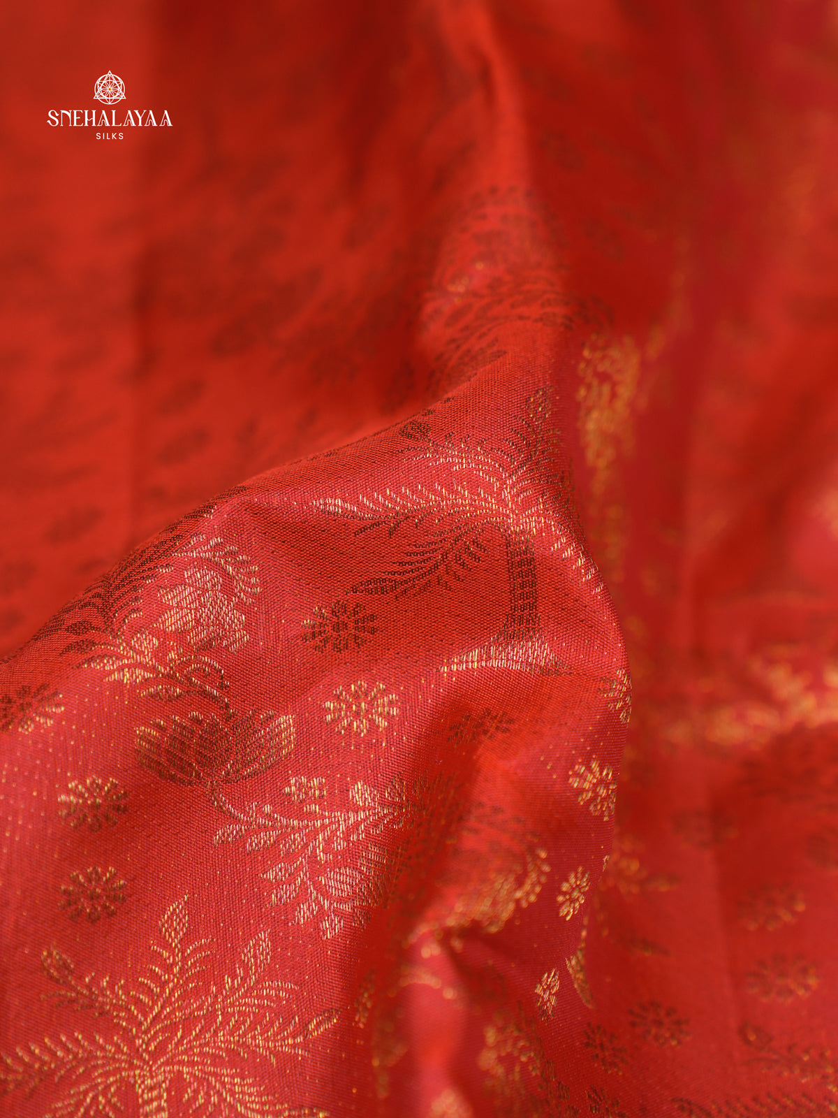Rust Orange Kanjivaram Silk Saree