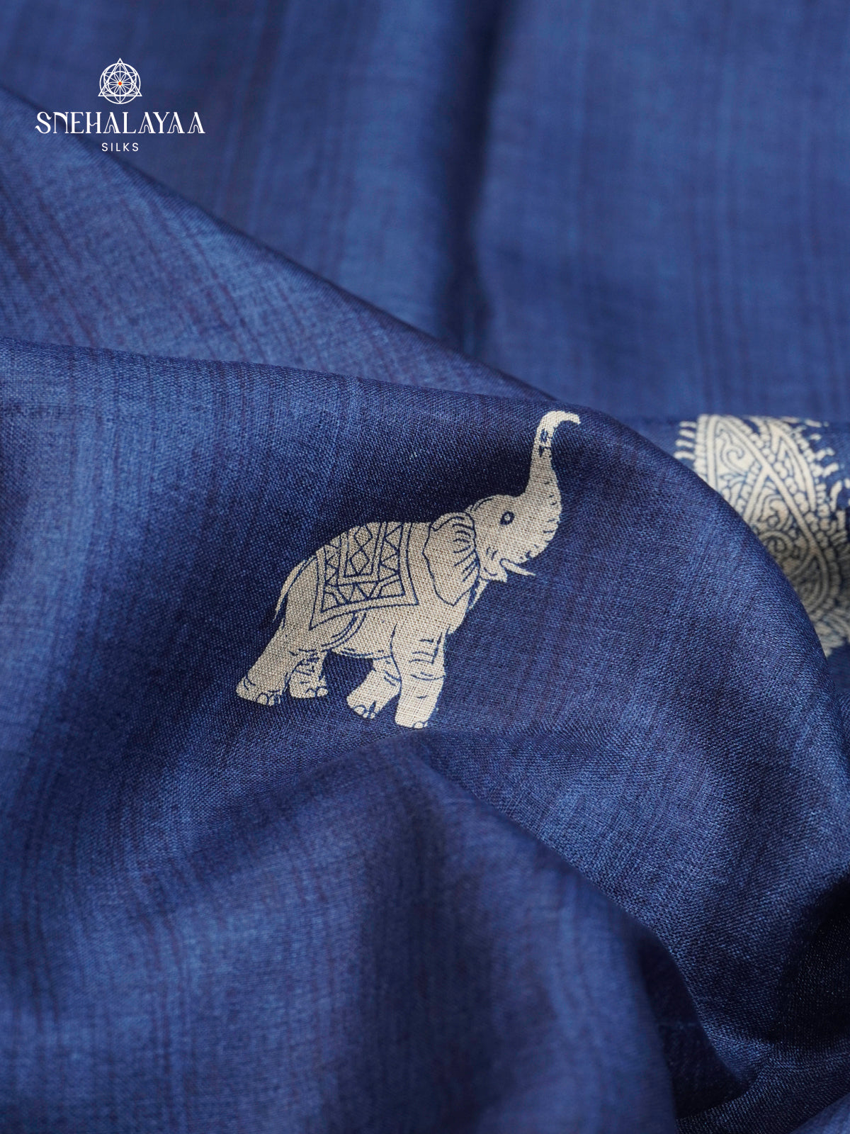 Indigo Blue Tussar Saree