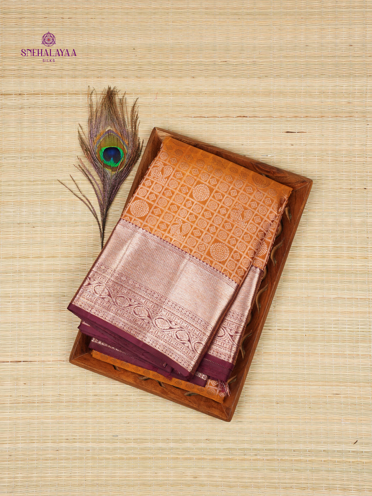 Mustard Kanjivaram silk saree