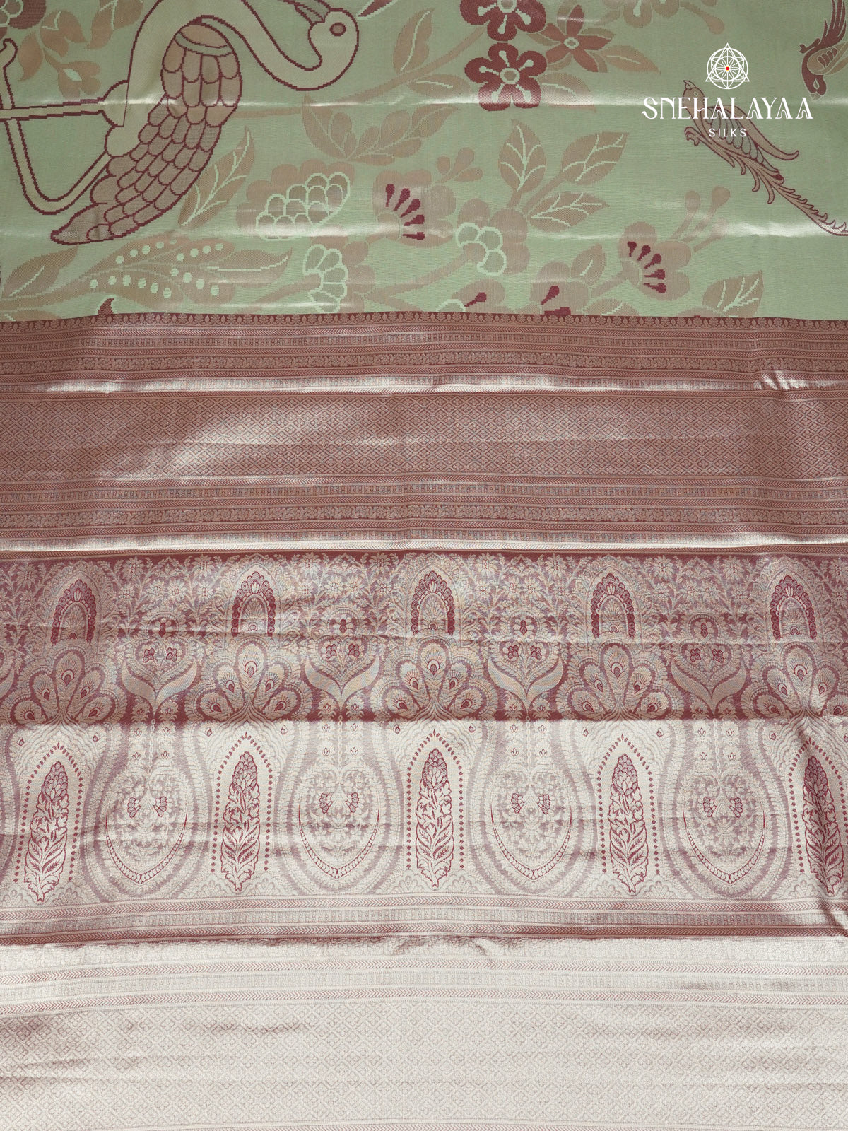 Sage Green Art Silk Saree
