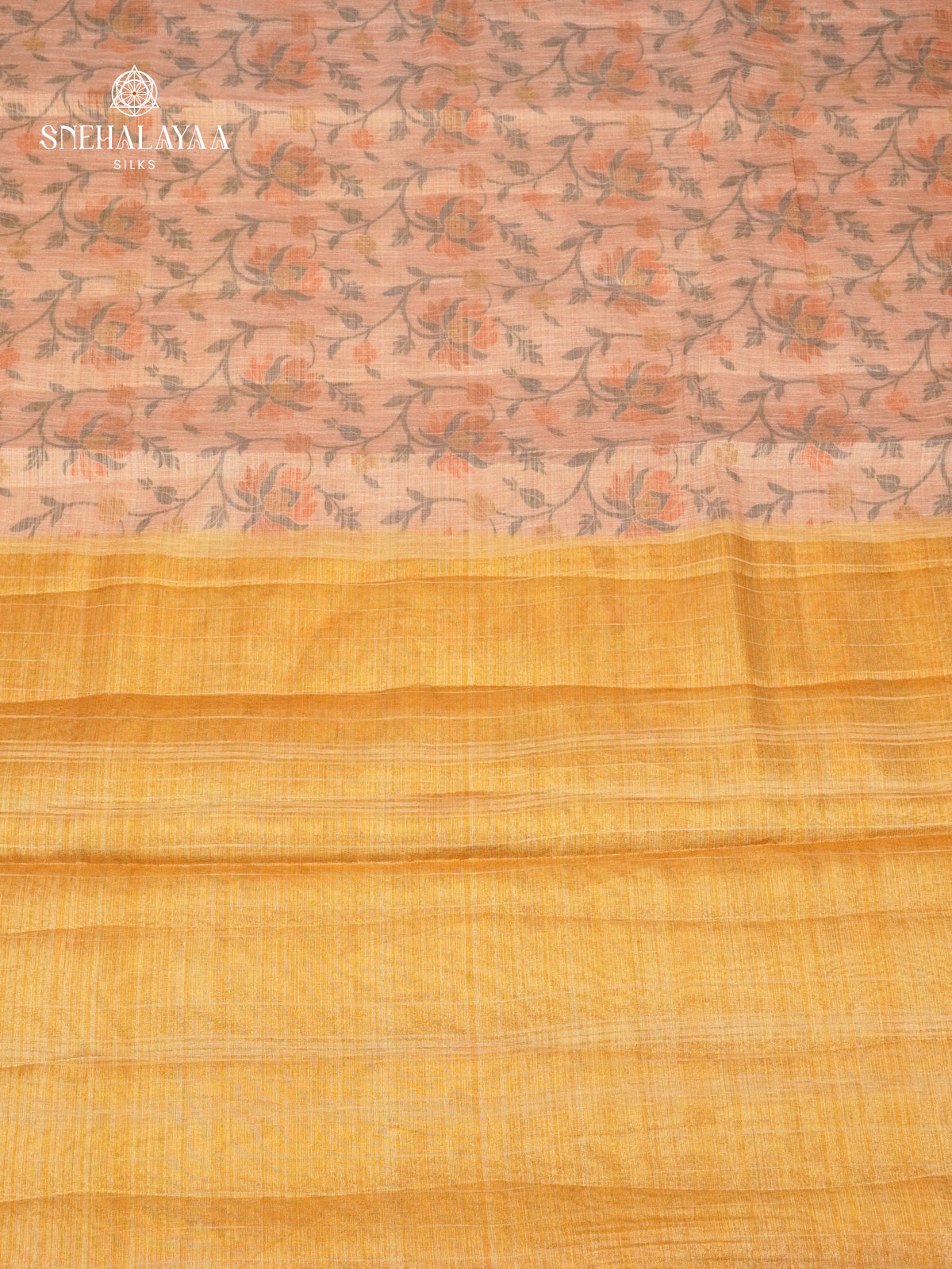 Peach Linen Tissue Saree