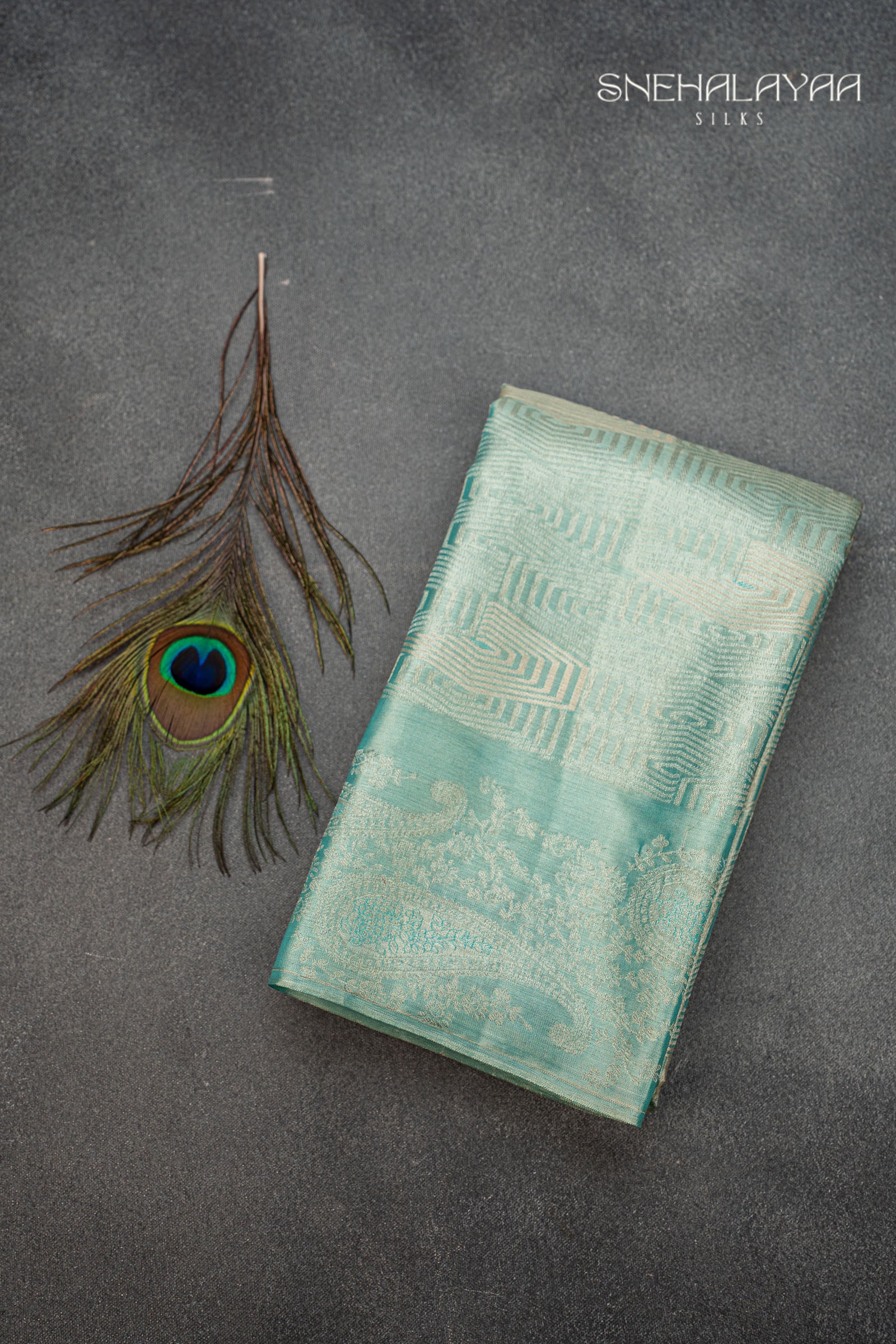 Sapphire Blue Kancheevaram Silk Saree