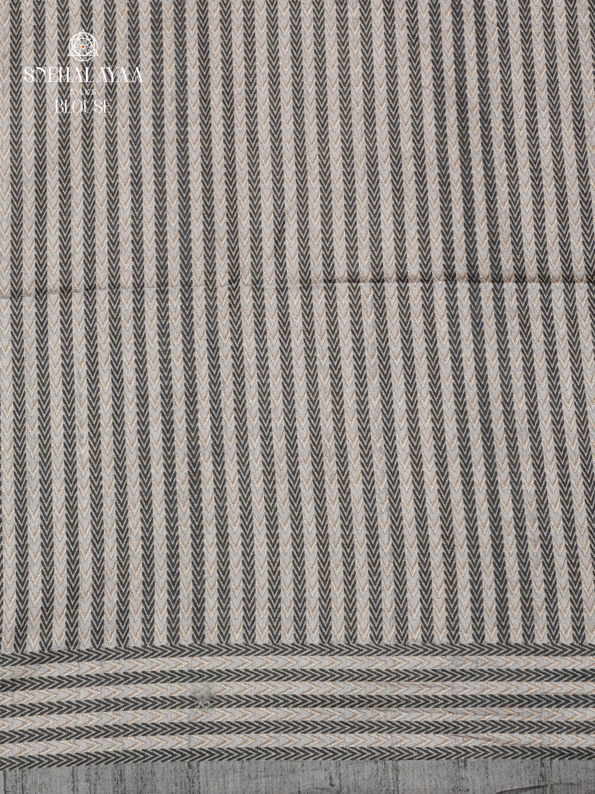 Grey Tussar Embroidery Saree