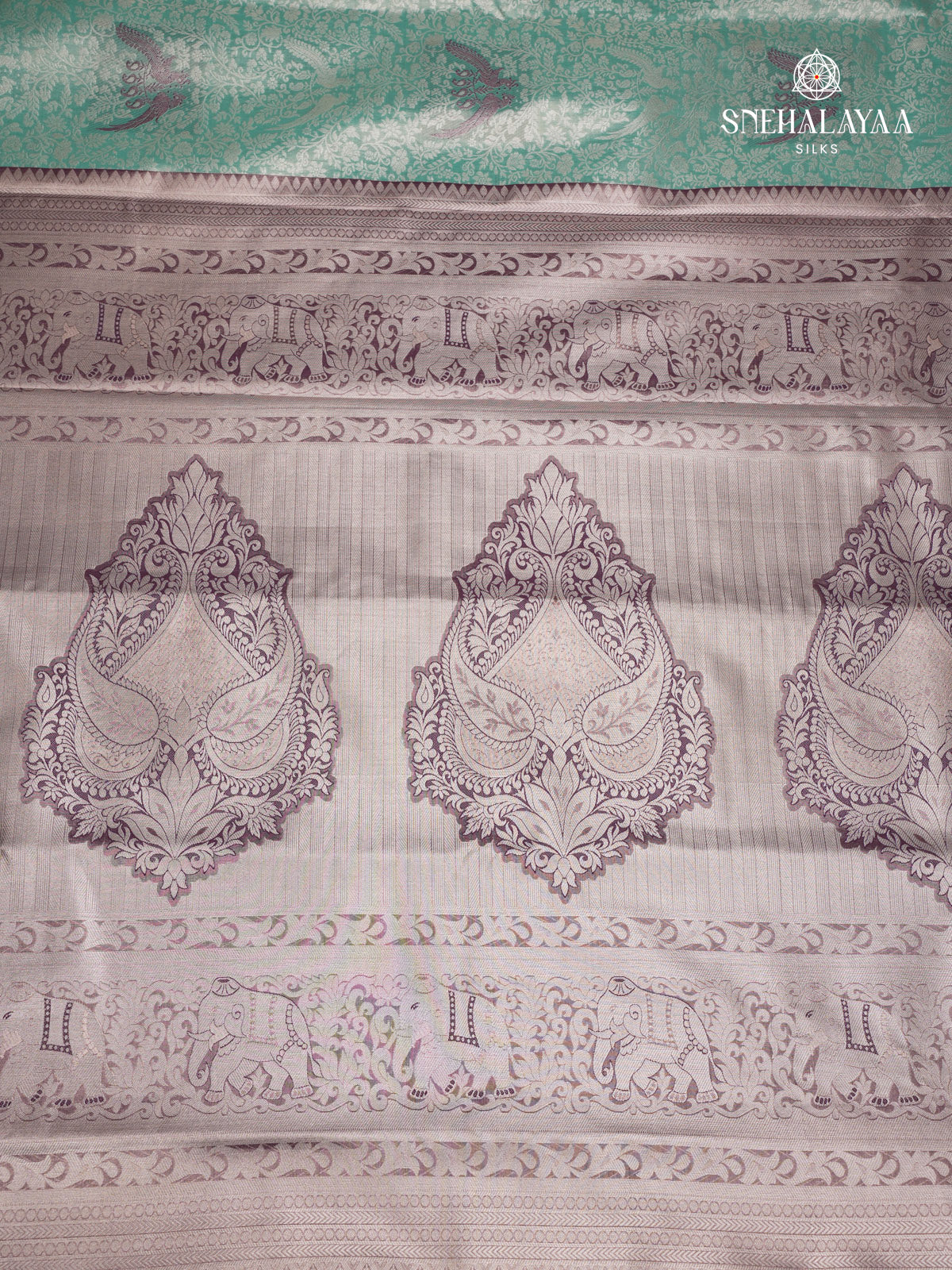 Teal Blue Art Silk Saree