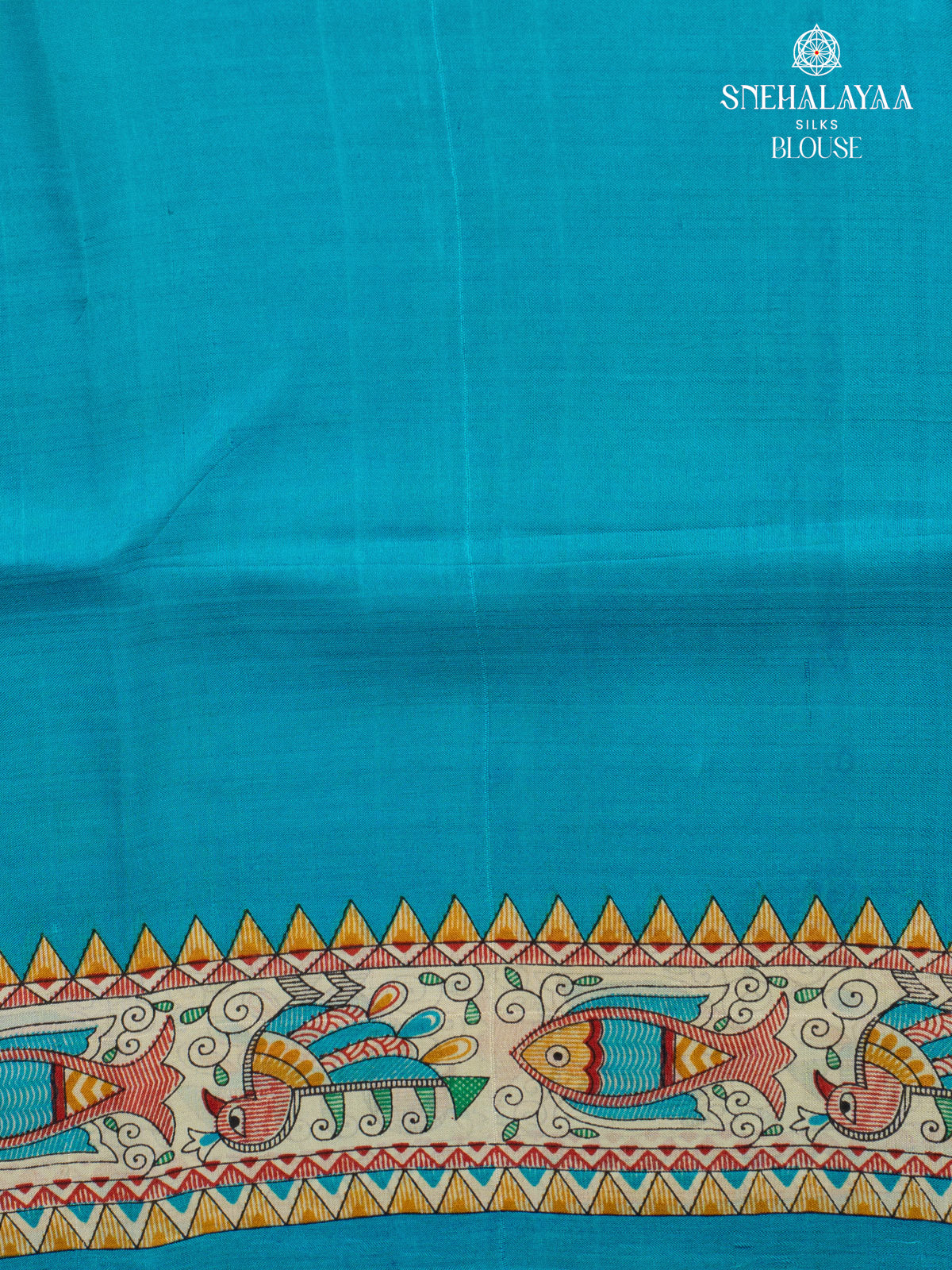 Blue Printed Tussar Saree