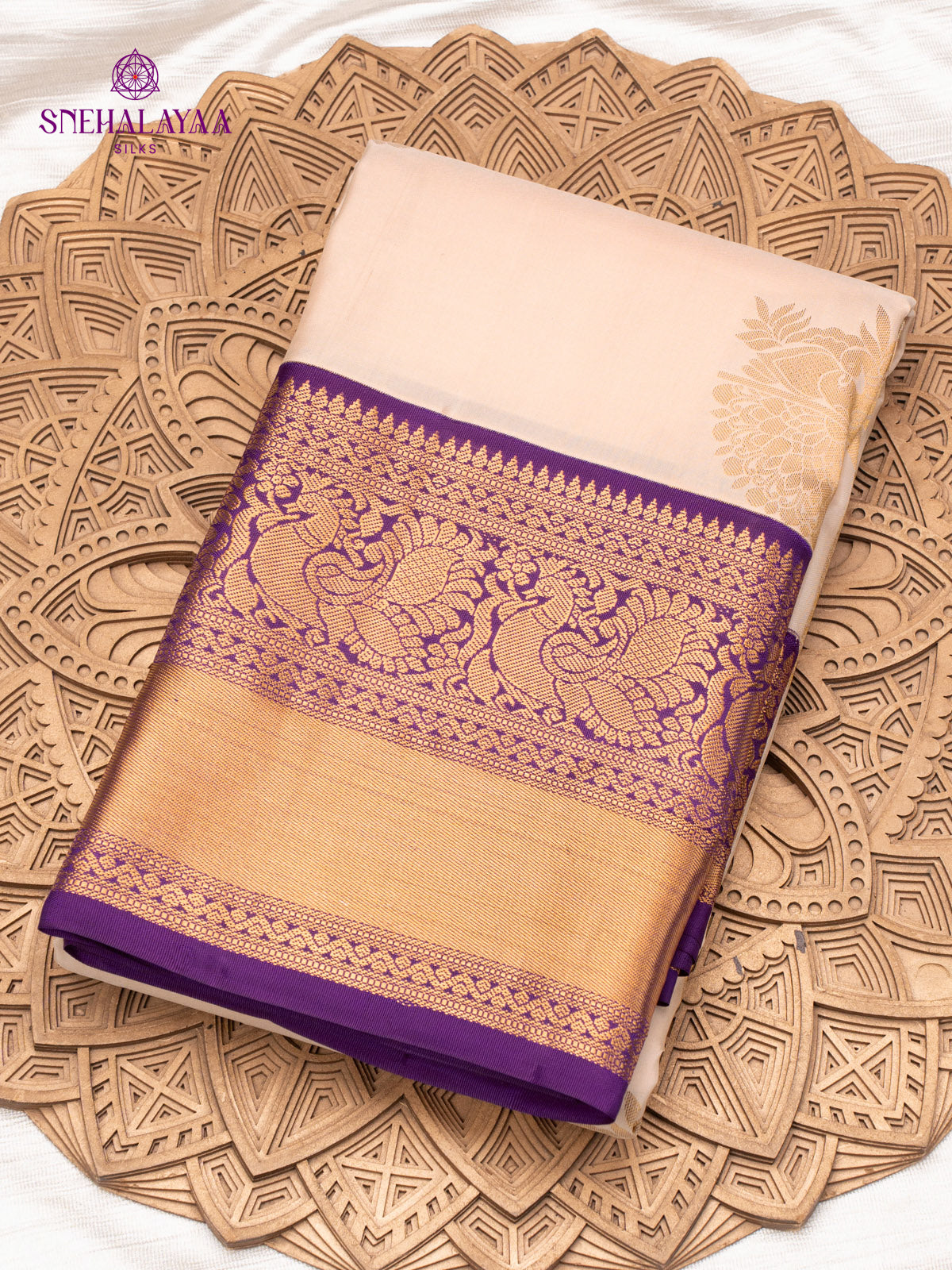 Pale Peach Kanjivaram Silk Saree