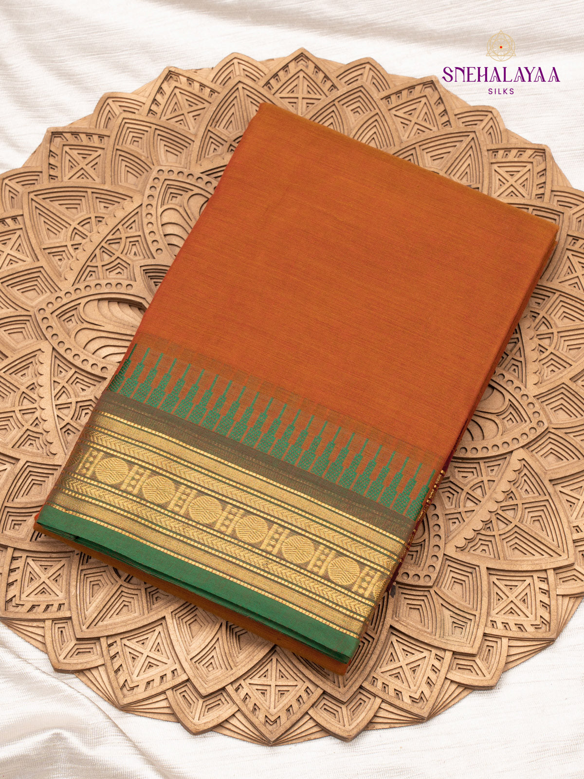 Light Orange Chettinad Cotton Saree