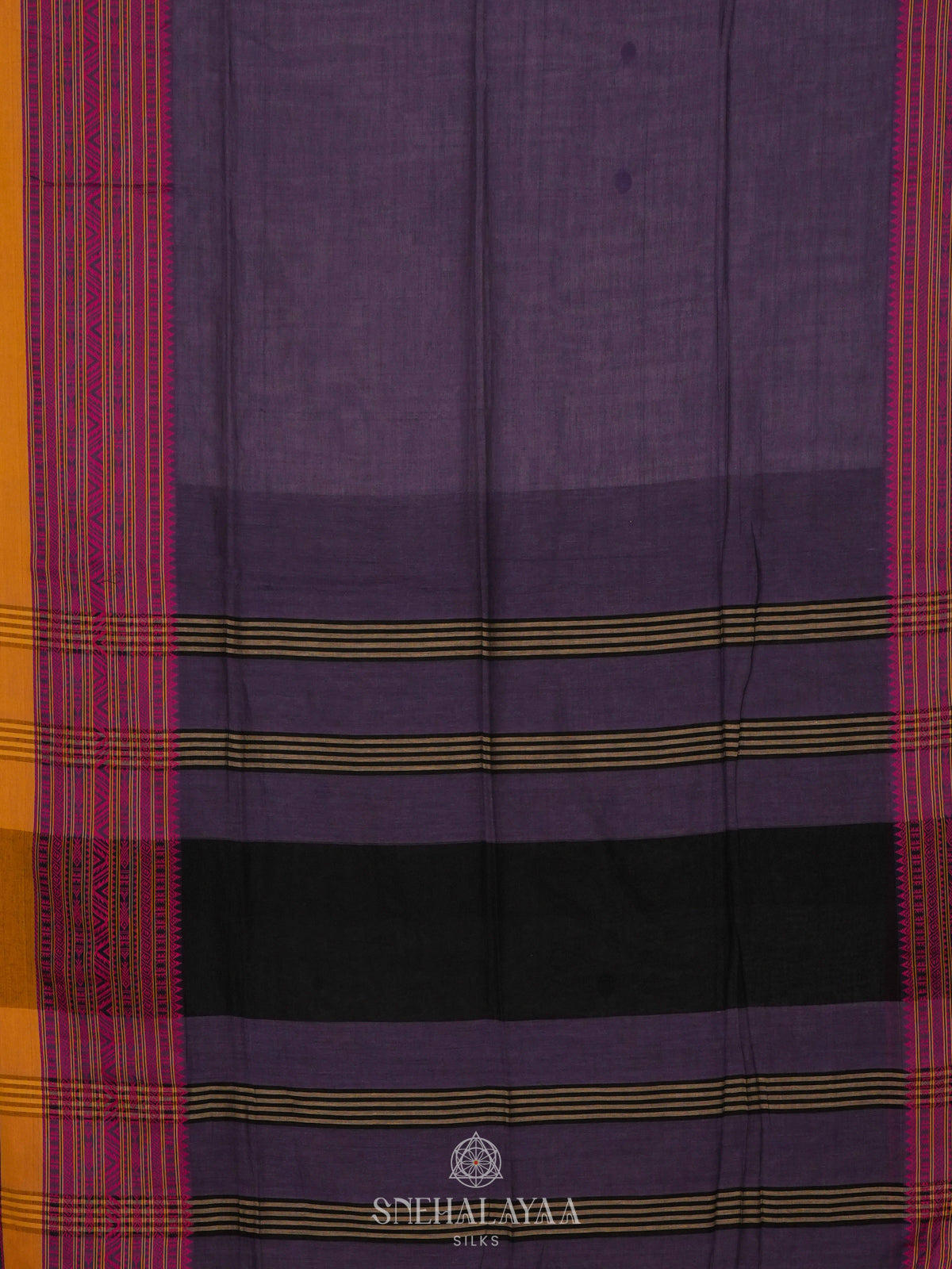 Violet Bengal Cotton Saree